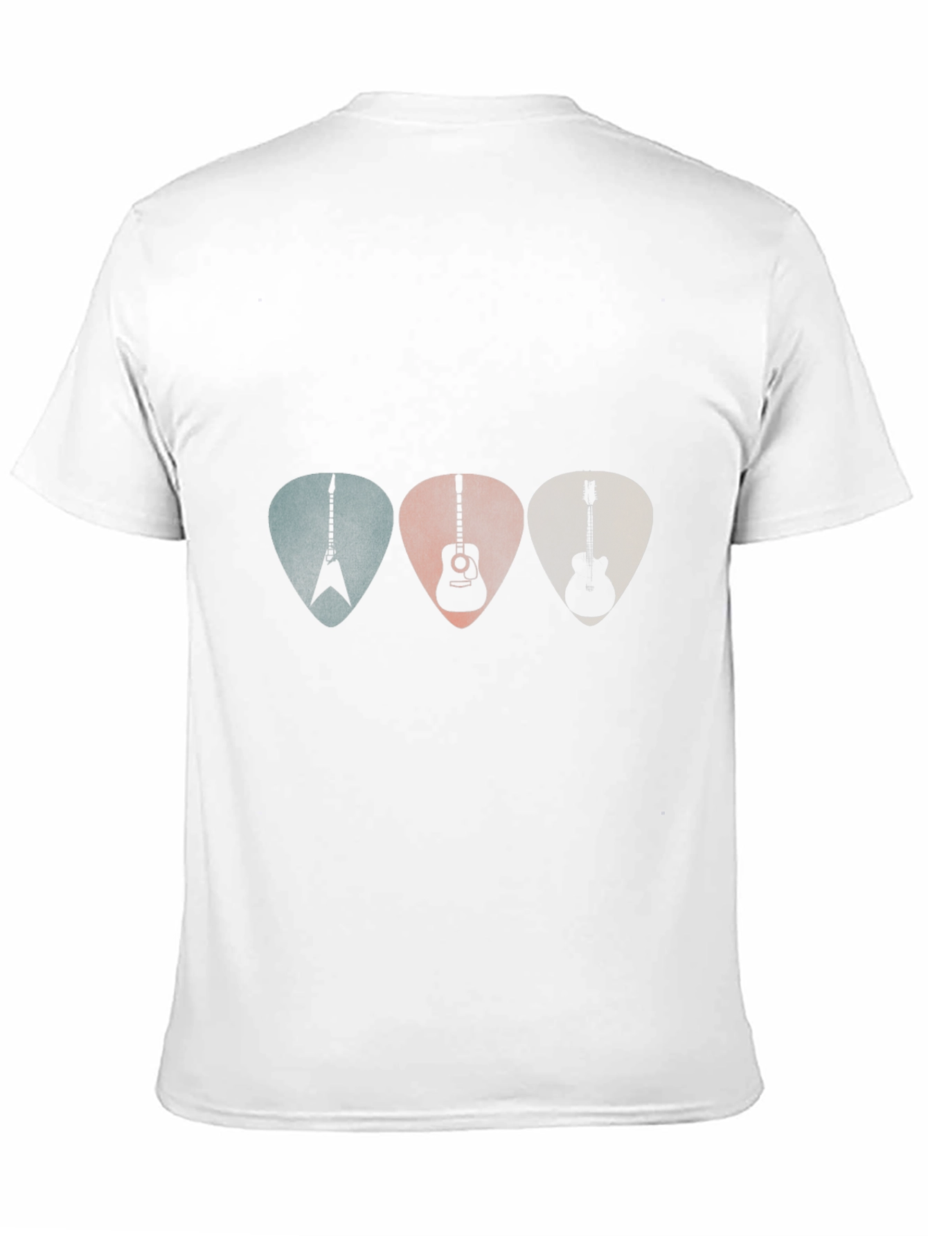 Guitar Pick Trio Graphic Tee - Black Cotton Shirt