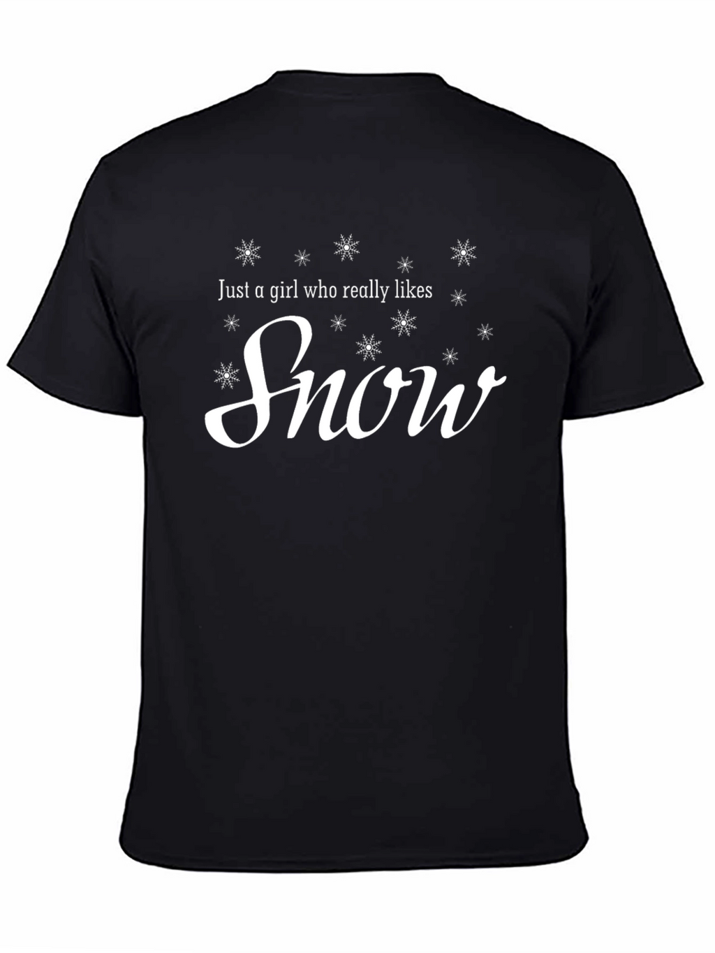 Snow Lover T-Shirt - Black Crew Neck Tee