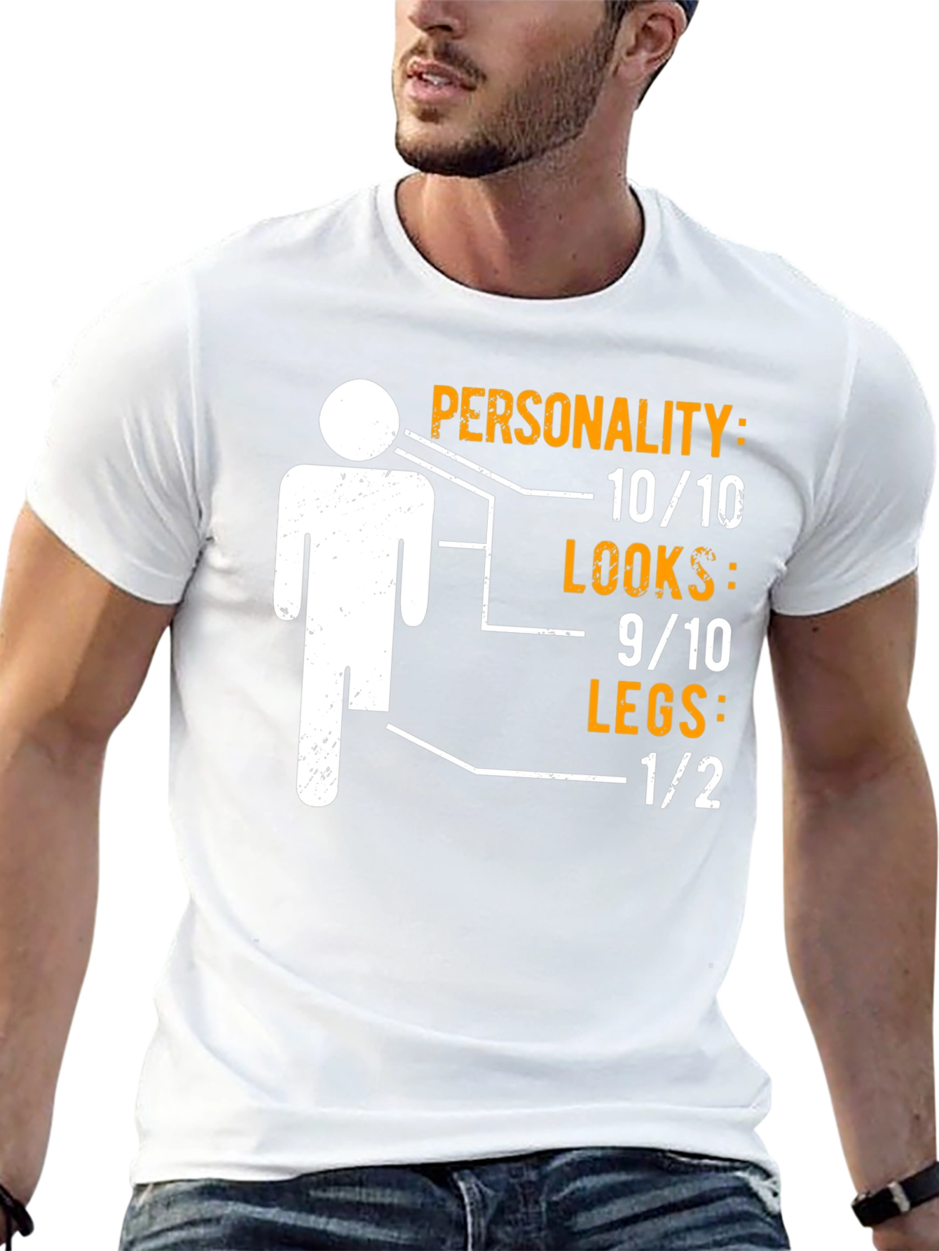 Funny One Legged Man Personality Graphic T-Shirt