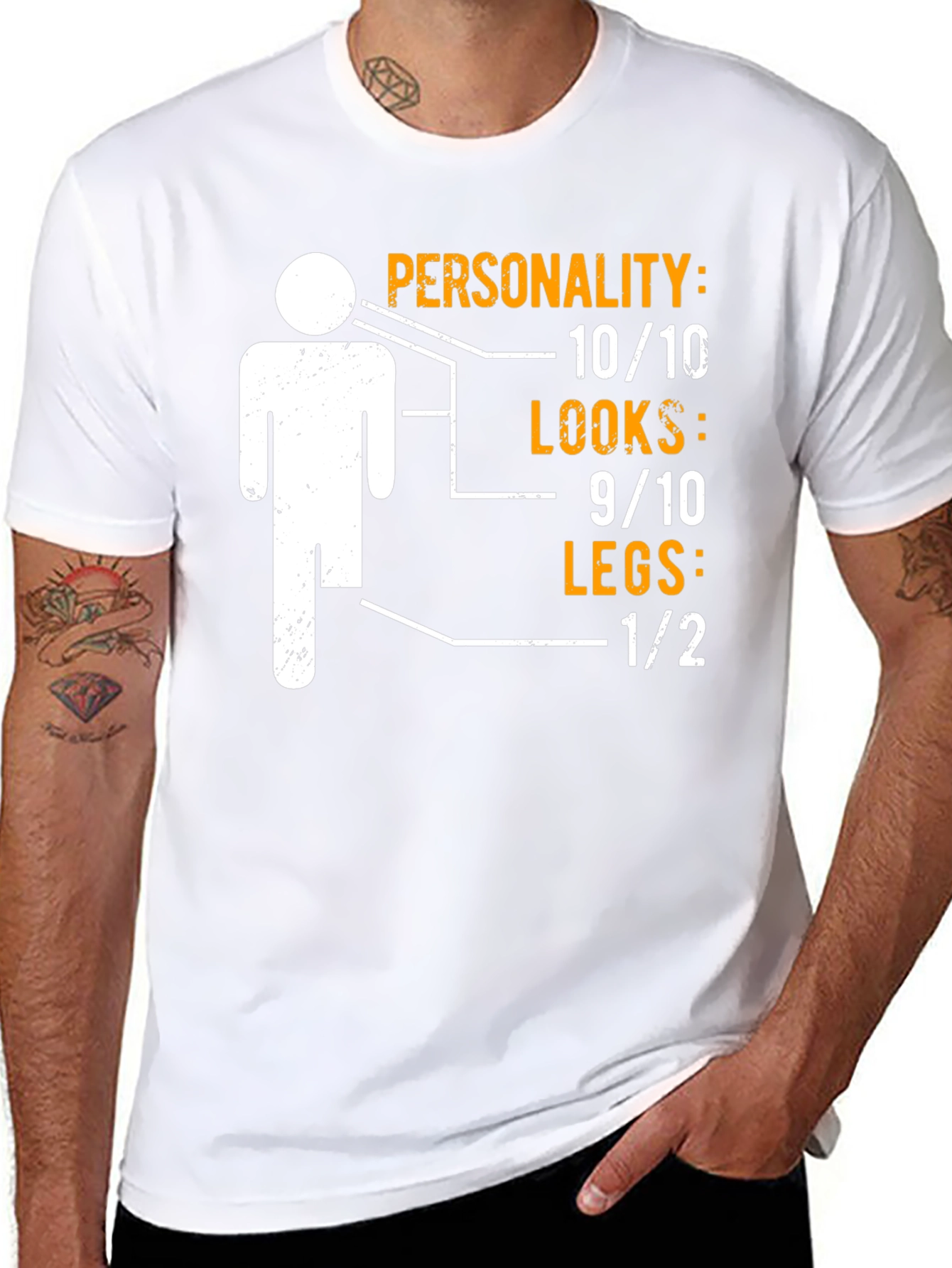 Funny One Legged Man Personality Graphic T-Shirt