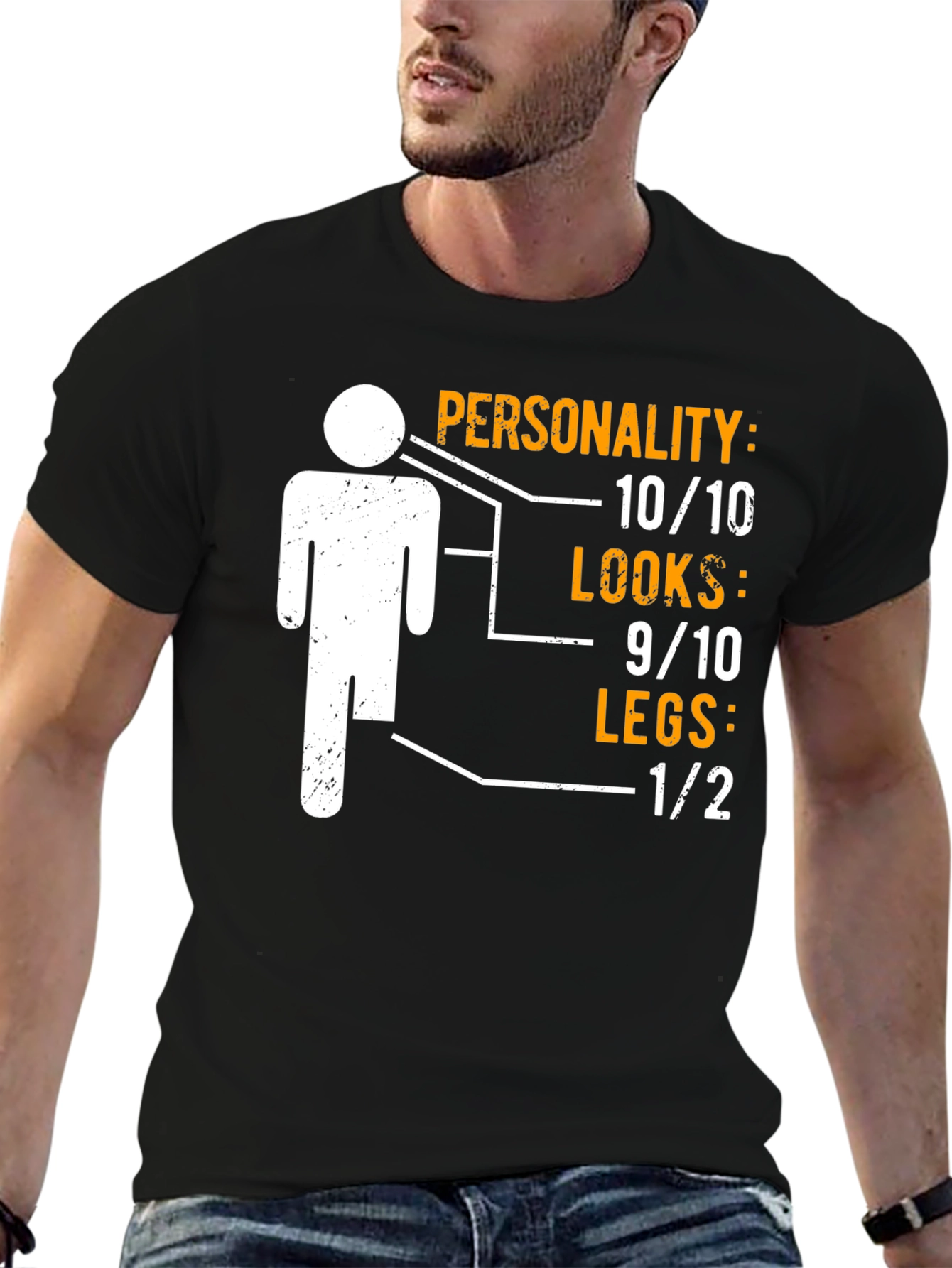 Funny One Legged Man Personality Graphic T-Shirt