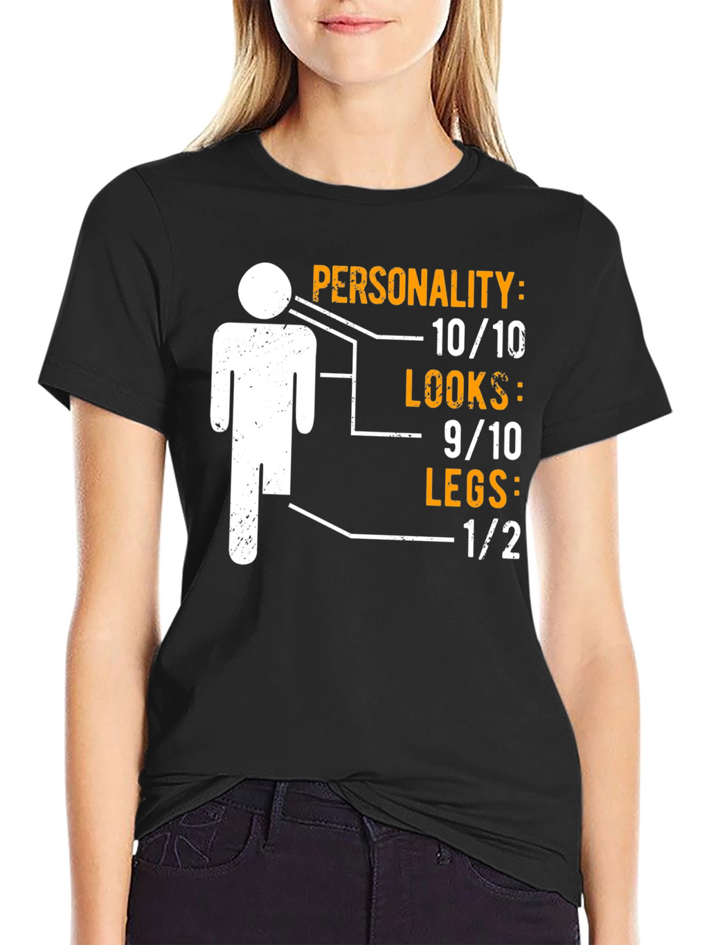 Funny One Legged Man Personality Graphic T-Shirt