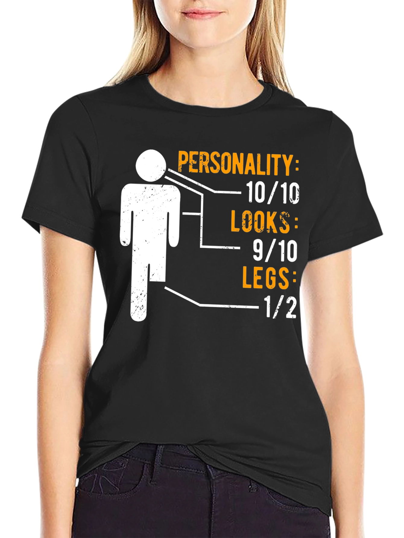 Funny One Legged Man Personality Graphic T-Shirt