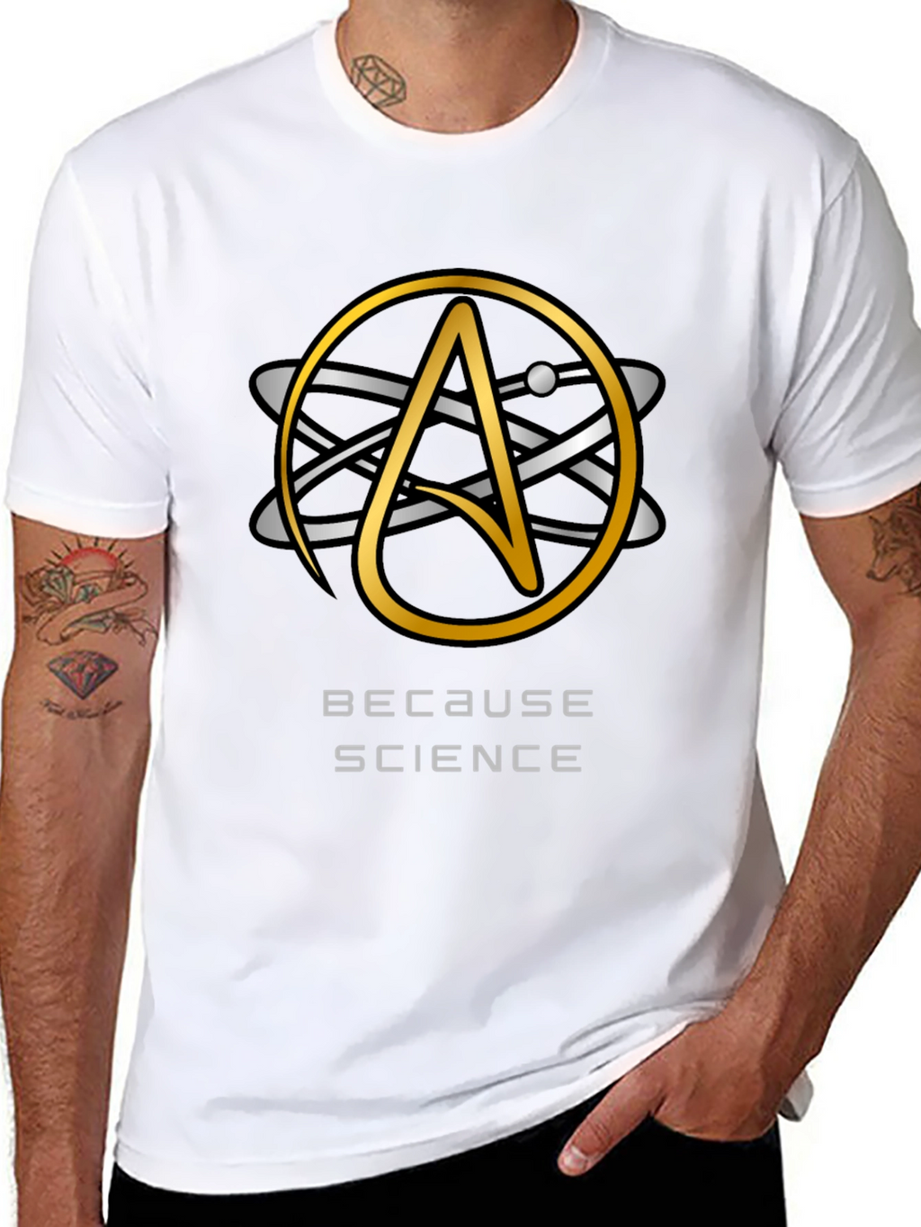 Because Science T-Shirt - Atheist Atom Symbol Design