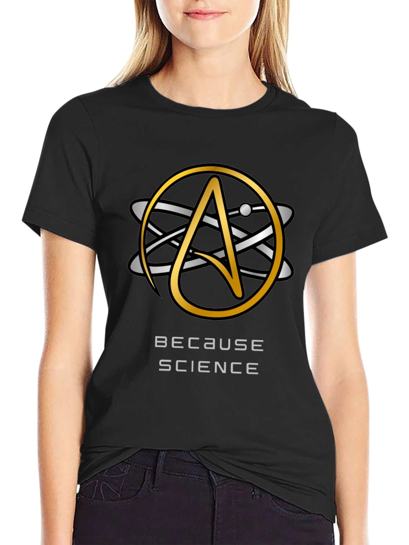 Because Science T-Shirt - Atheist Atom Symbol Design