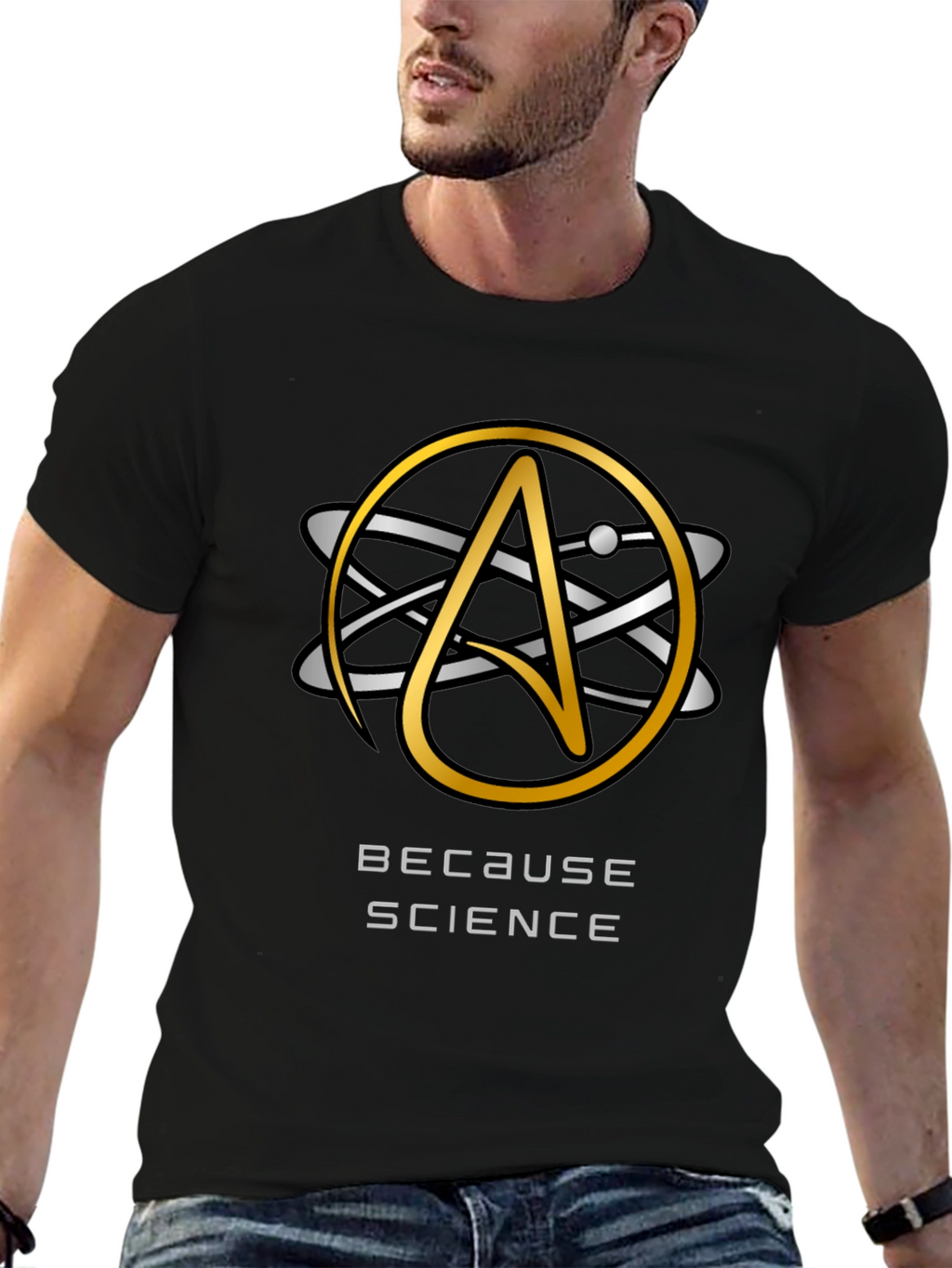 Because Science T-Shirt - Atheist Atom Symbol Design