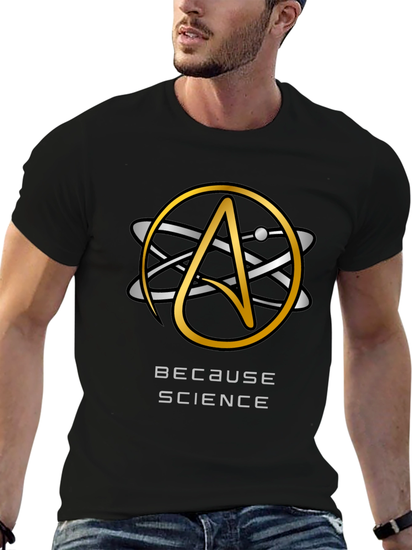 Because Science T-Shirt - Atheist Atom Symbol Design