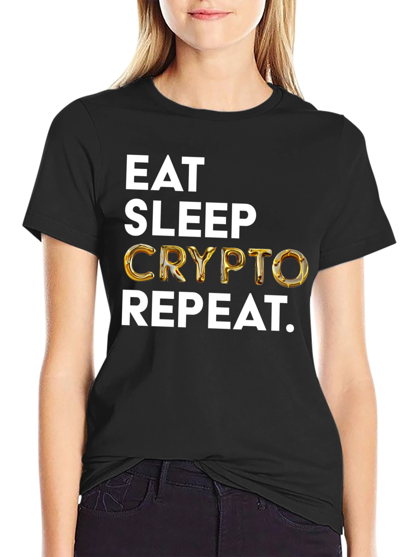 Eat Sleep Crypto Repeat Black T-Shirt