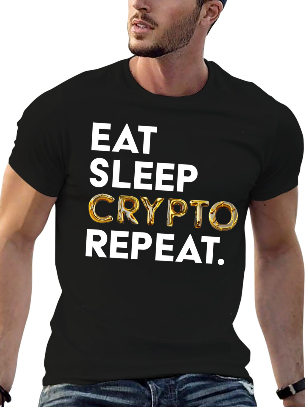 Eat Sleep Crypto Repeat Black T-Shirt
