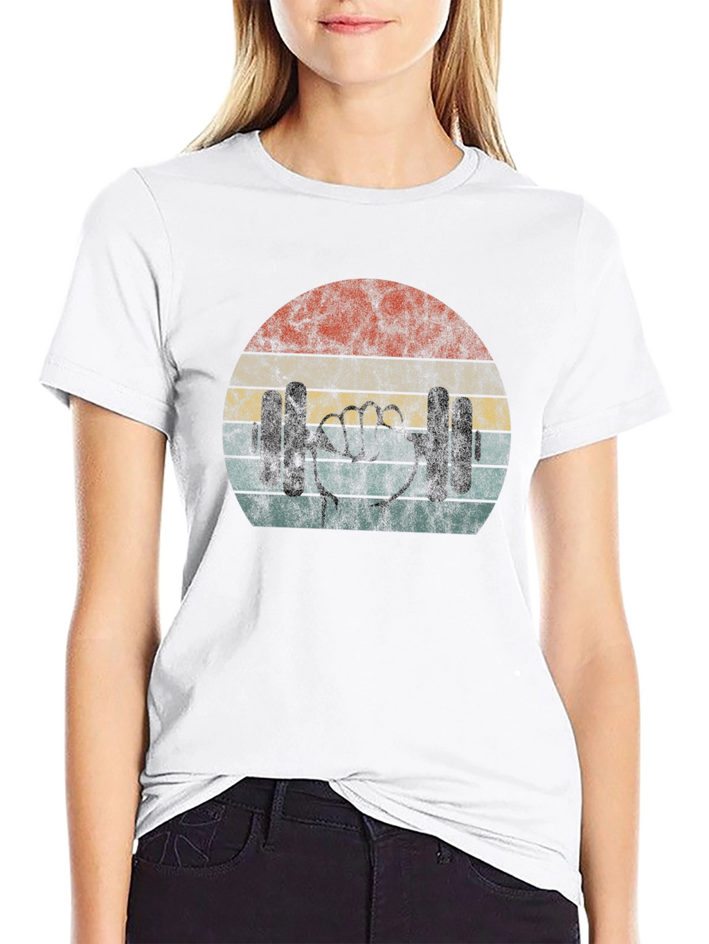 Retro Gym Shirt - Weightlifting Fist Graphic Tee
