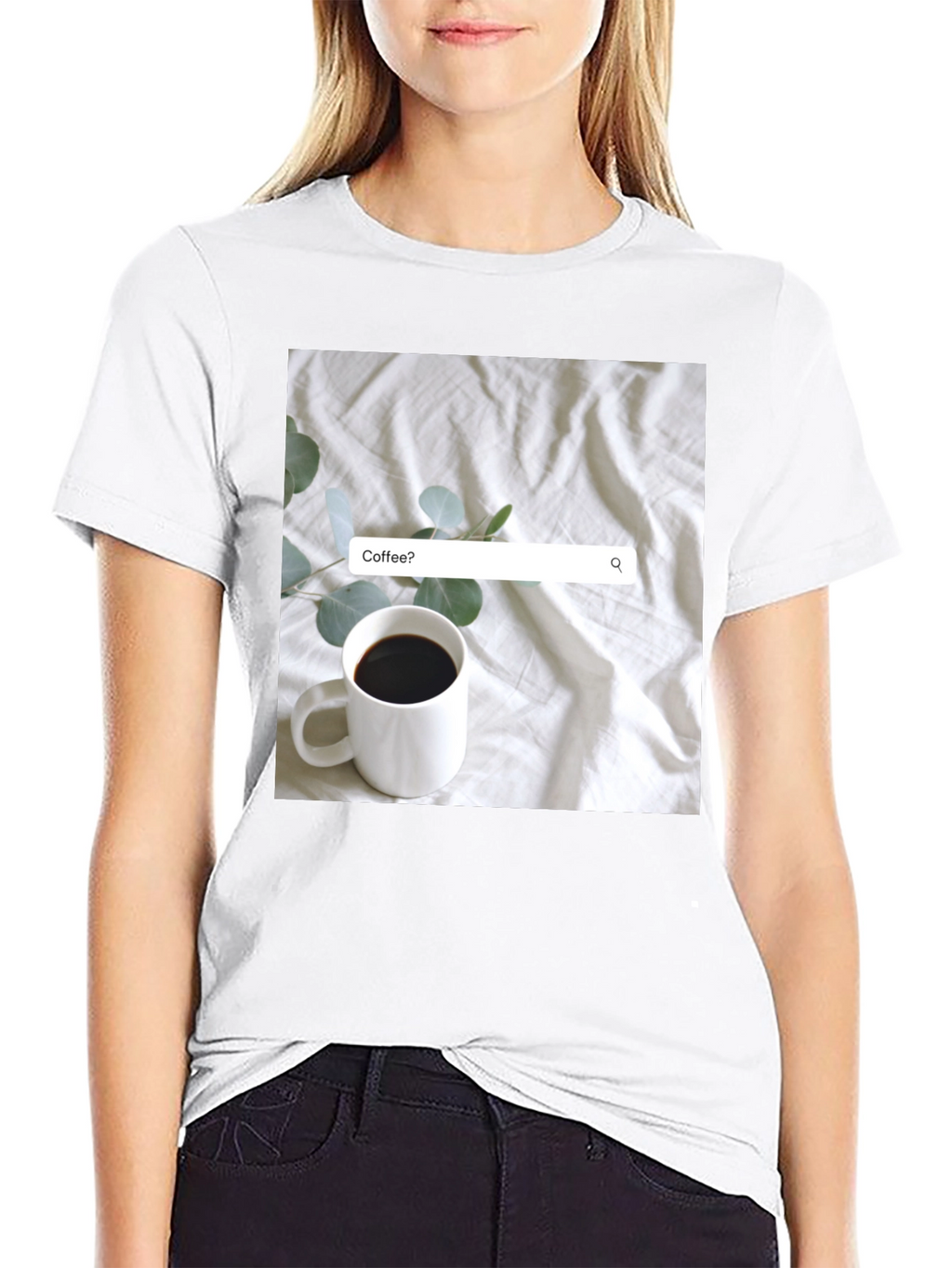 Coffee Search T-Shirt - Casual Black Tee