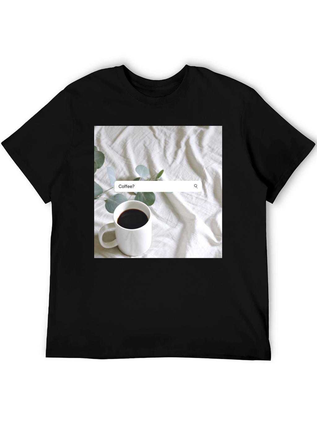 Coffee Search T-Shirt - Casual Black Tee