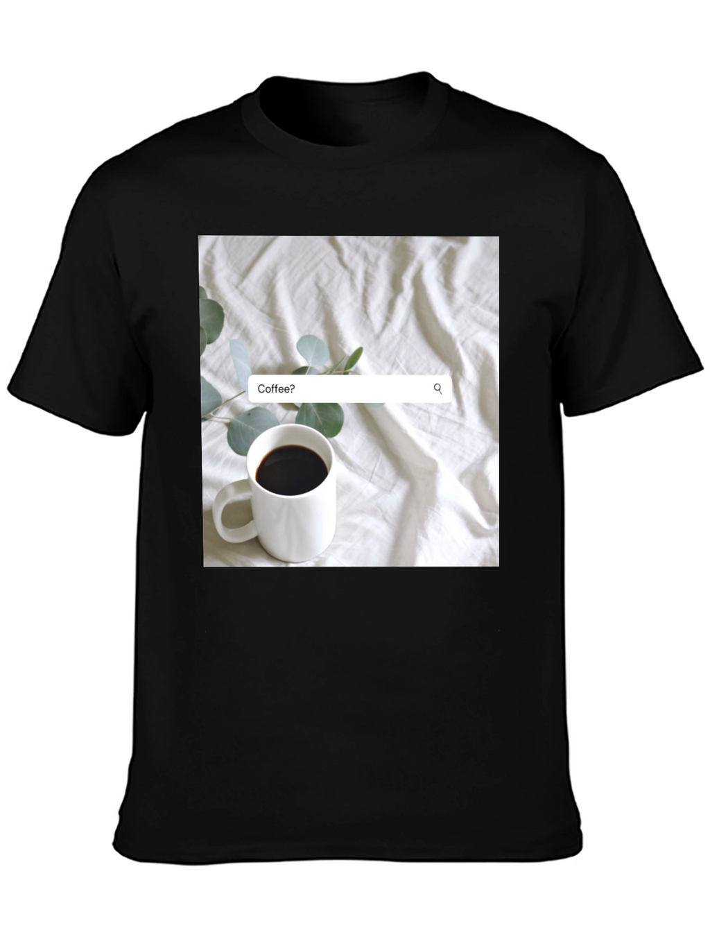 Coffee Search T-Shirt - Casual Black Tee