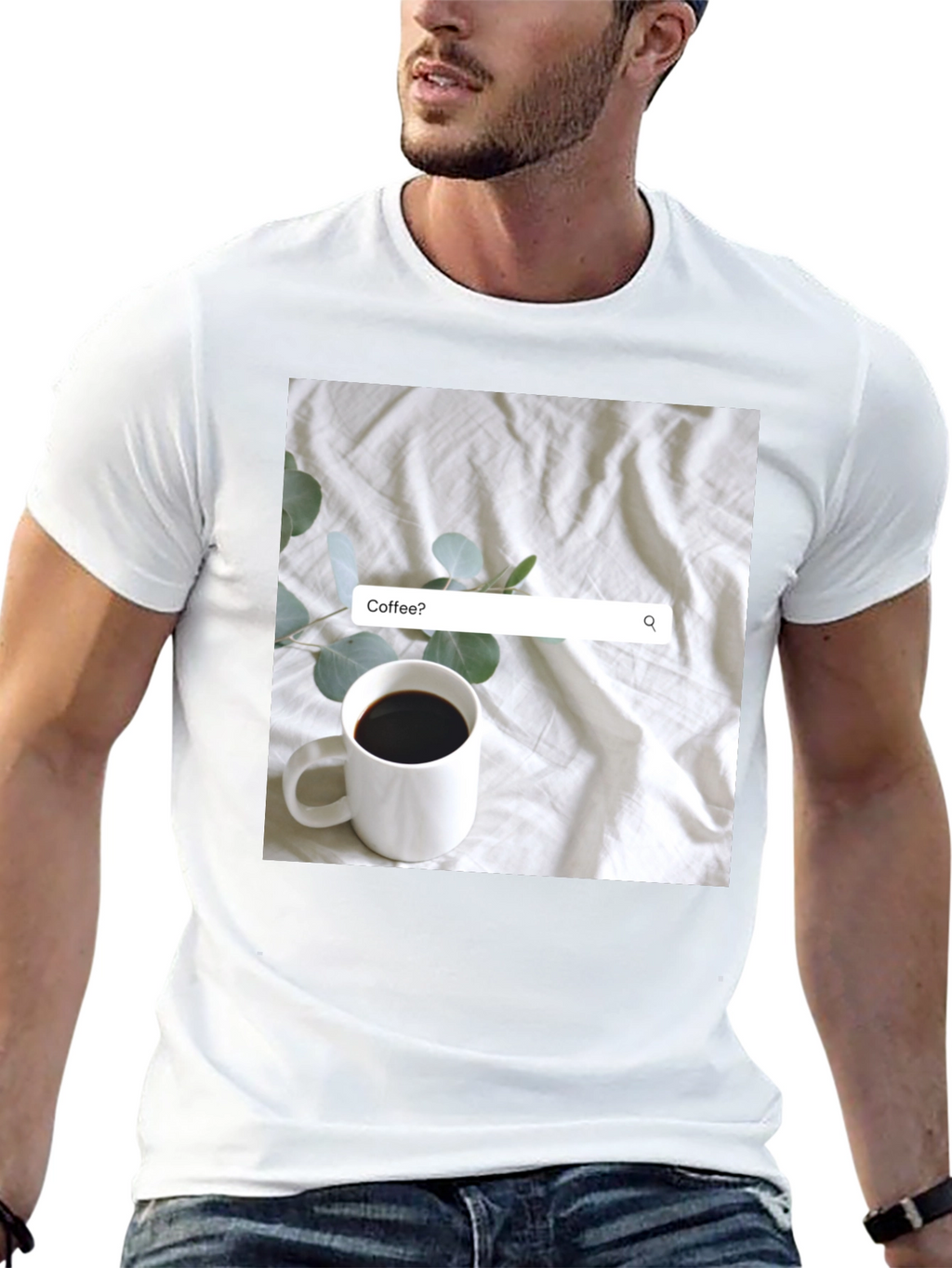 Coffee Search T-Shirt - Casual Black Tee