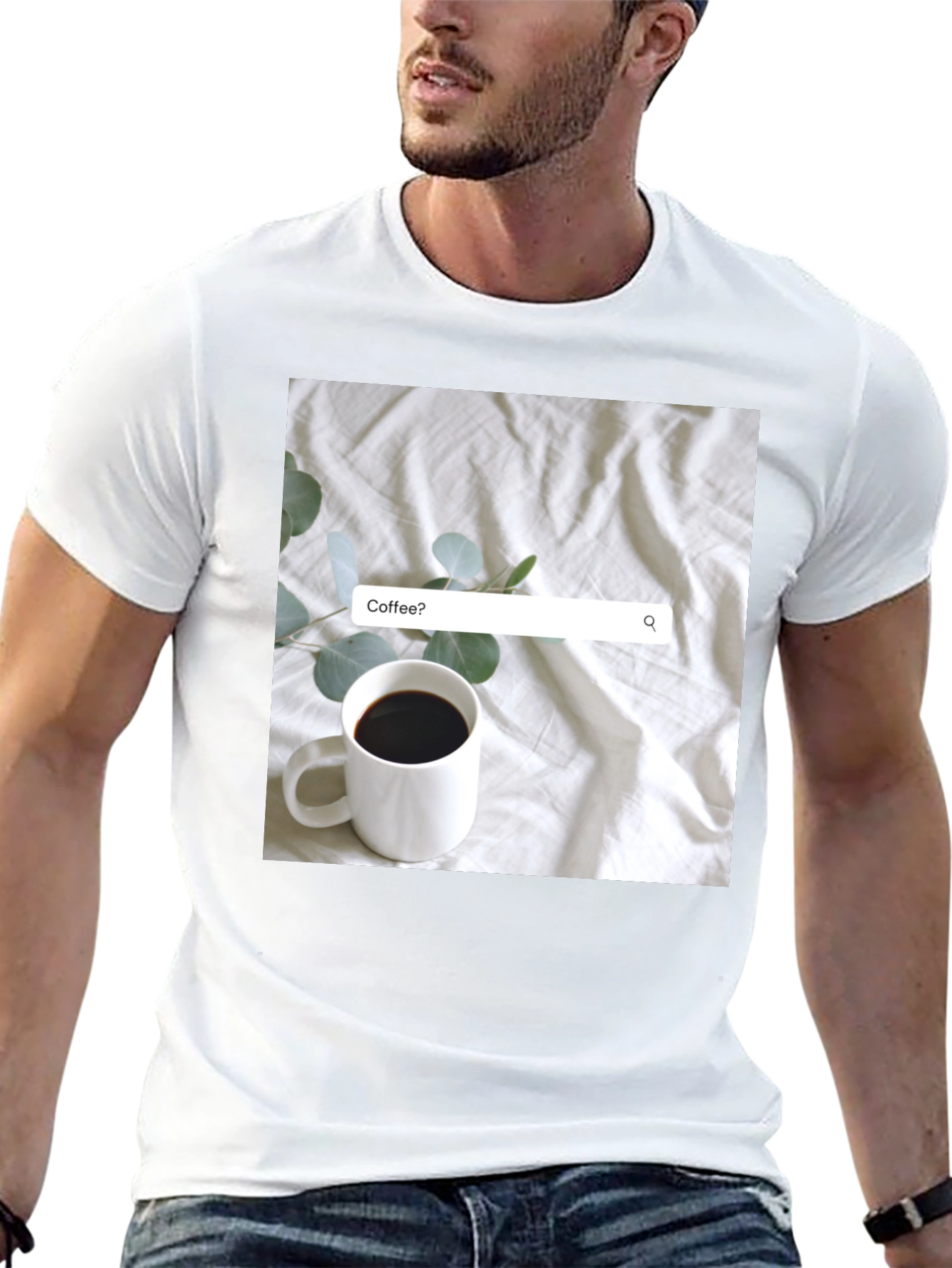 Coffee Search T-Shirt - Casual Black Tee