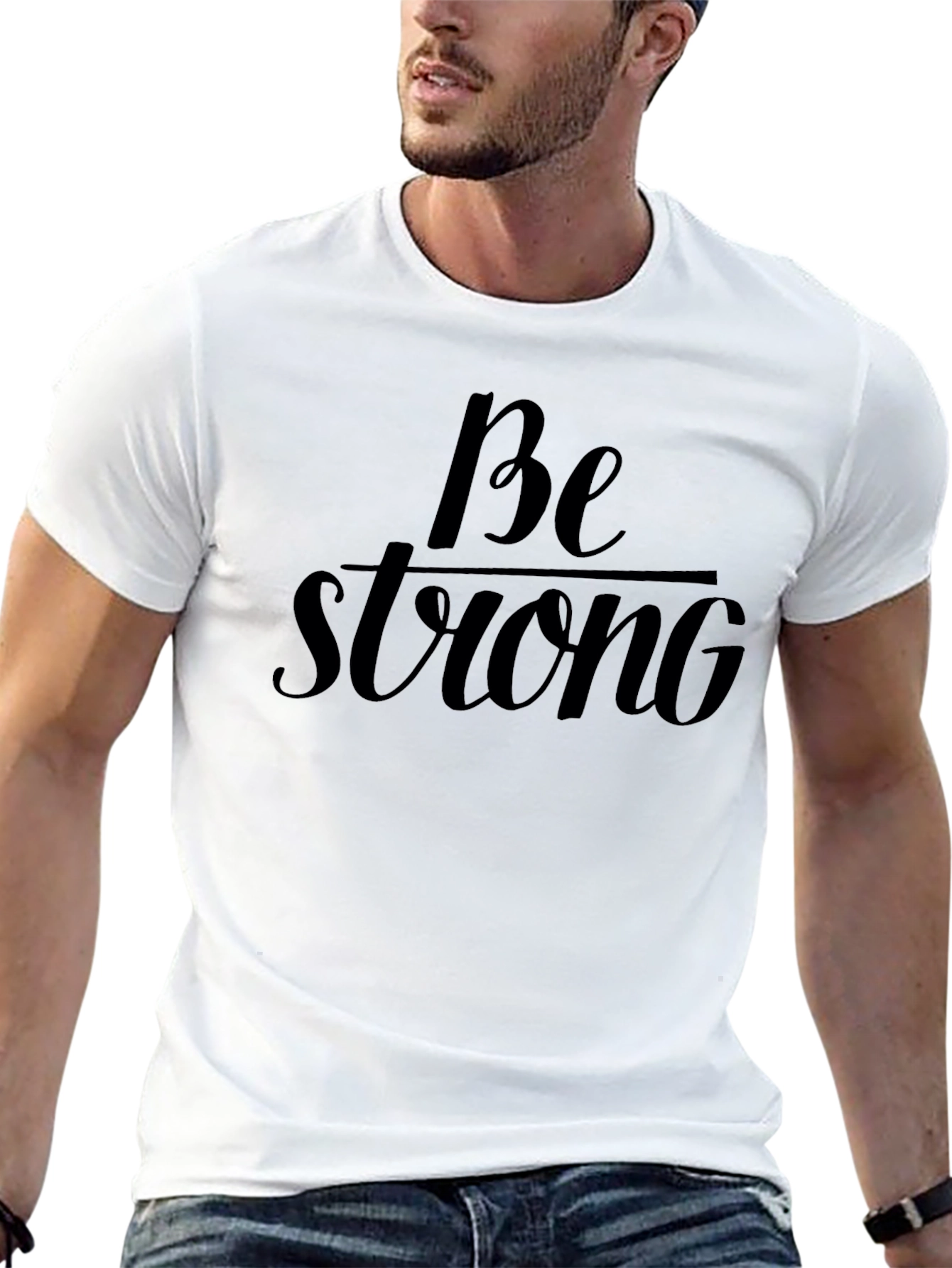 Be Strong Black T-Shirt Motivational Graphic Tee