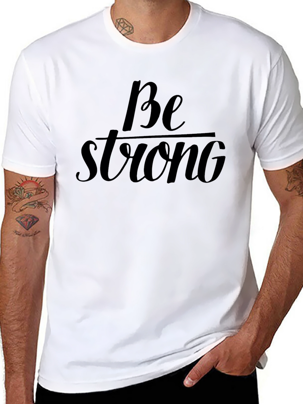 Be Strong Black T-Shirt Motivational Graphic Tee