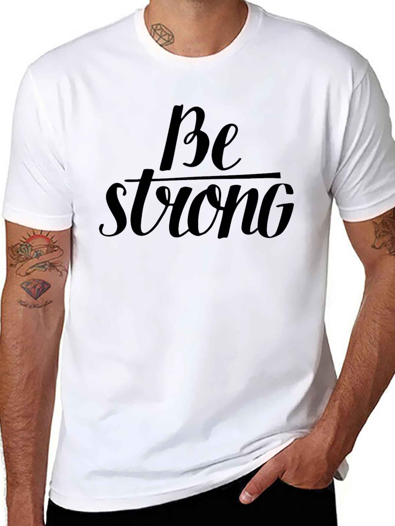 Be Strong Black T-Shirt Motivational Graphic Tee