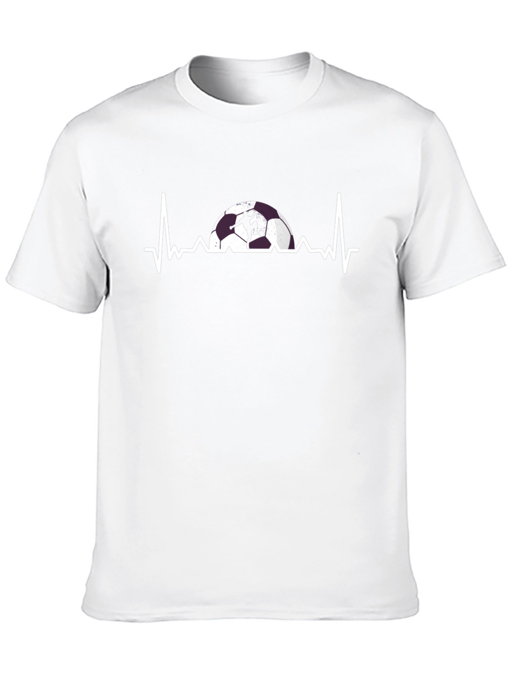 Soccer Heartbeat Graphic Tee - Black Cotton T-Shirt