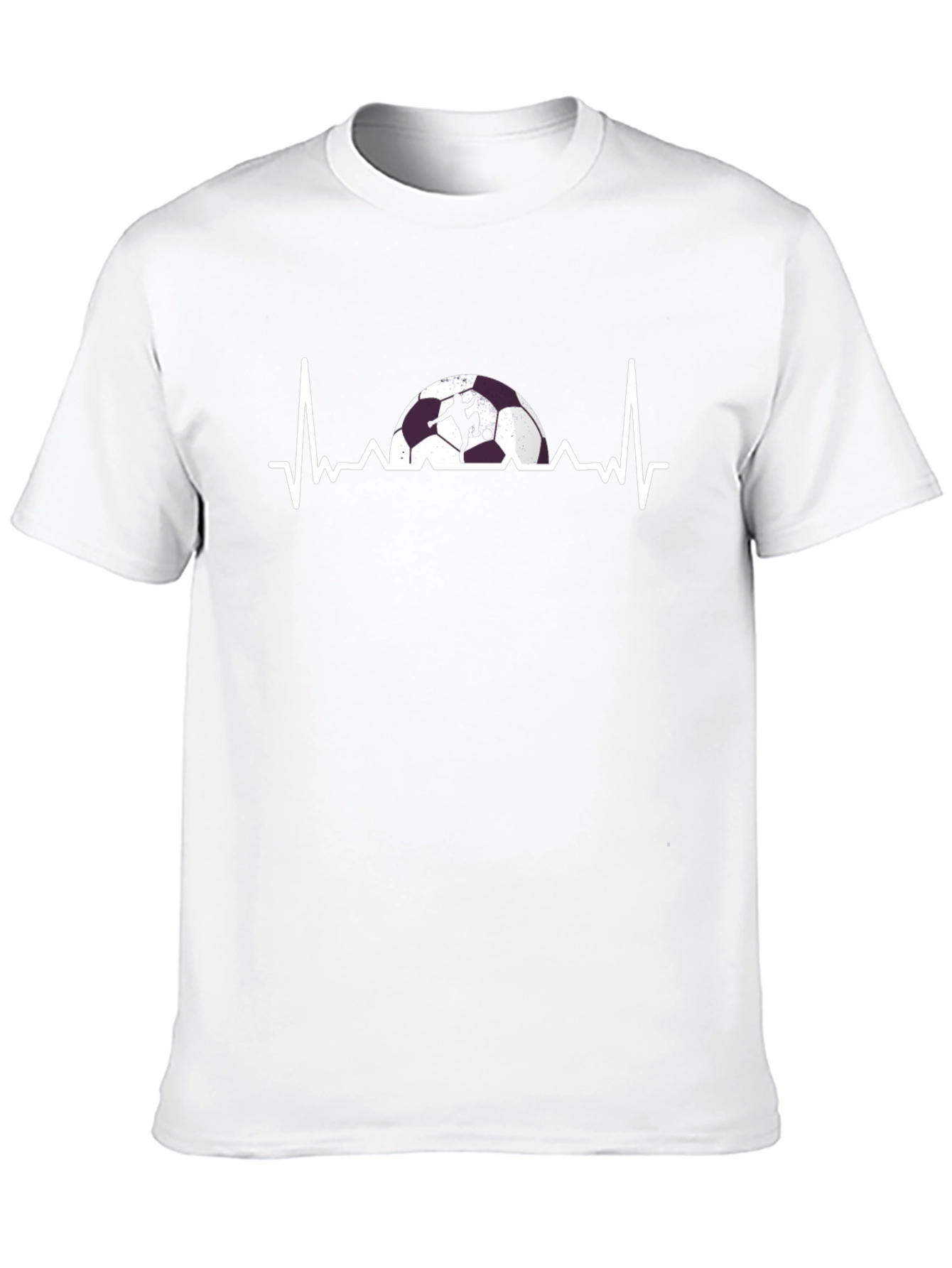 Soccer Heartbeat Graphic Tee - Black Cotton T-Shirt