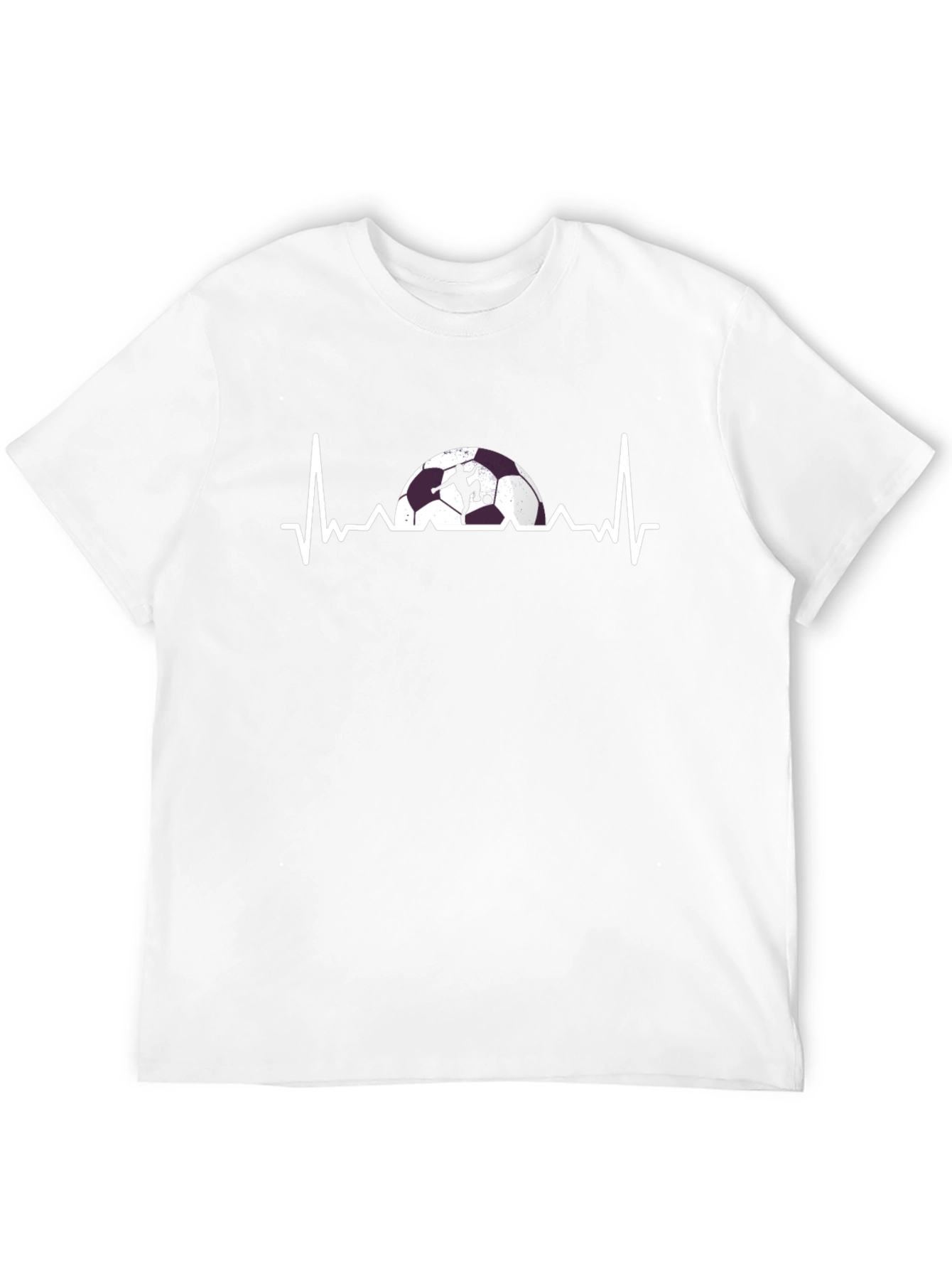 Soccer Heartbeat Graphic Tee - Black Cotton T-Shirt