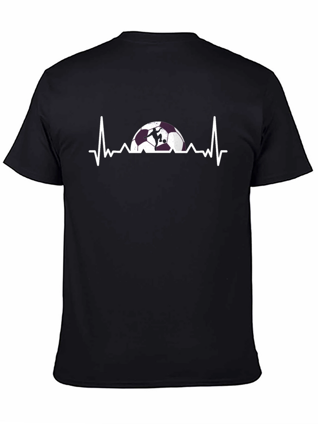 Soccer Heartbeat Graphic Tee - Black Cotton T-Shirt