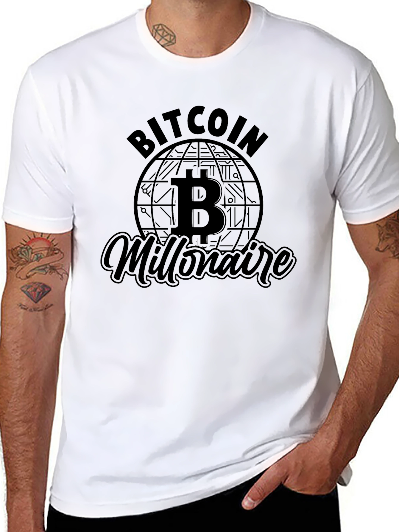 Bitcoin Millionaire Black Graphic T-Shirt