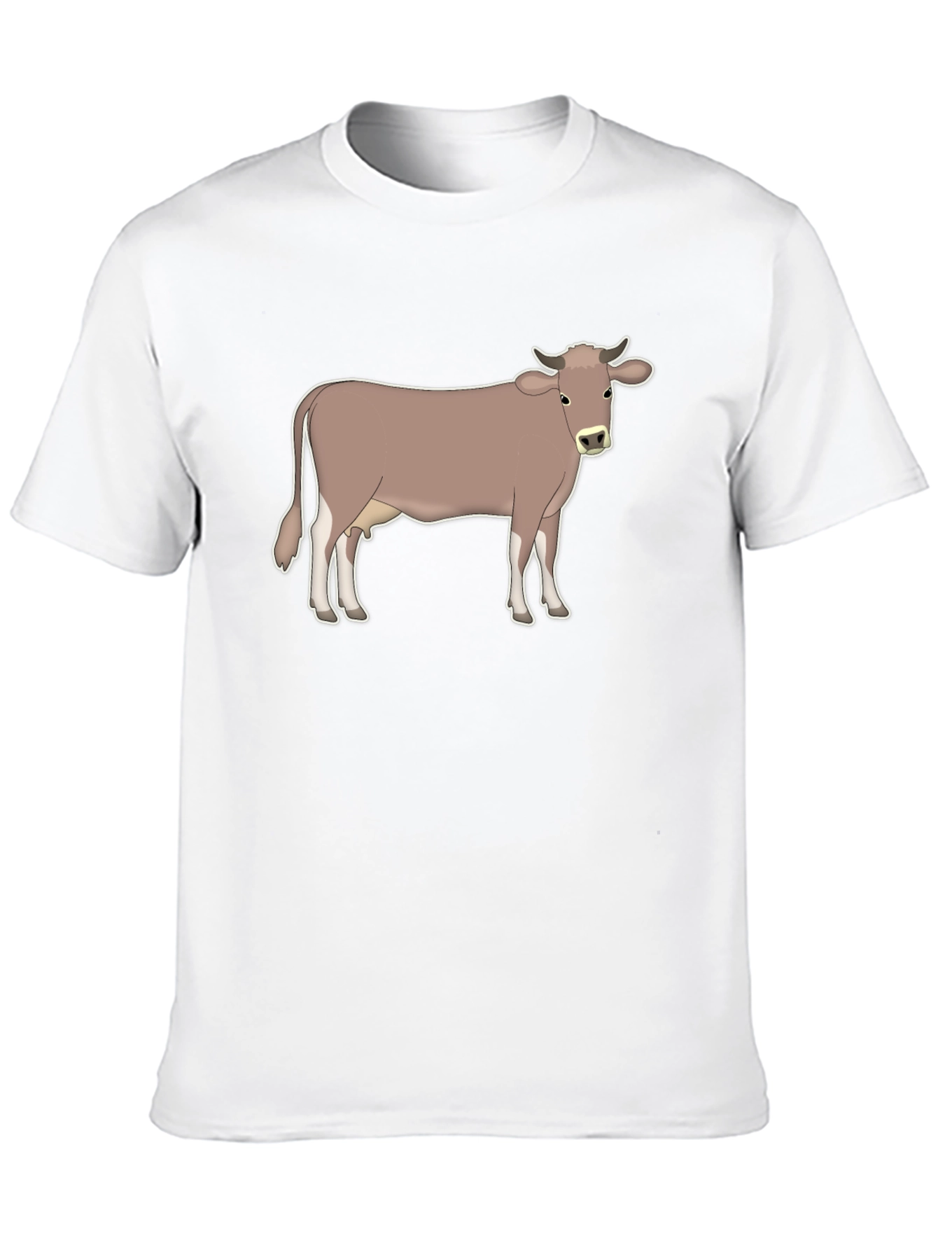 Cow Graphic Tee - Black Cotton T-Shirt