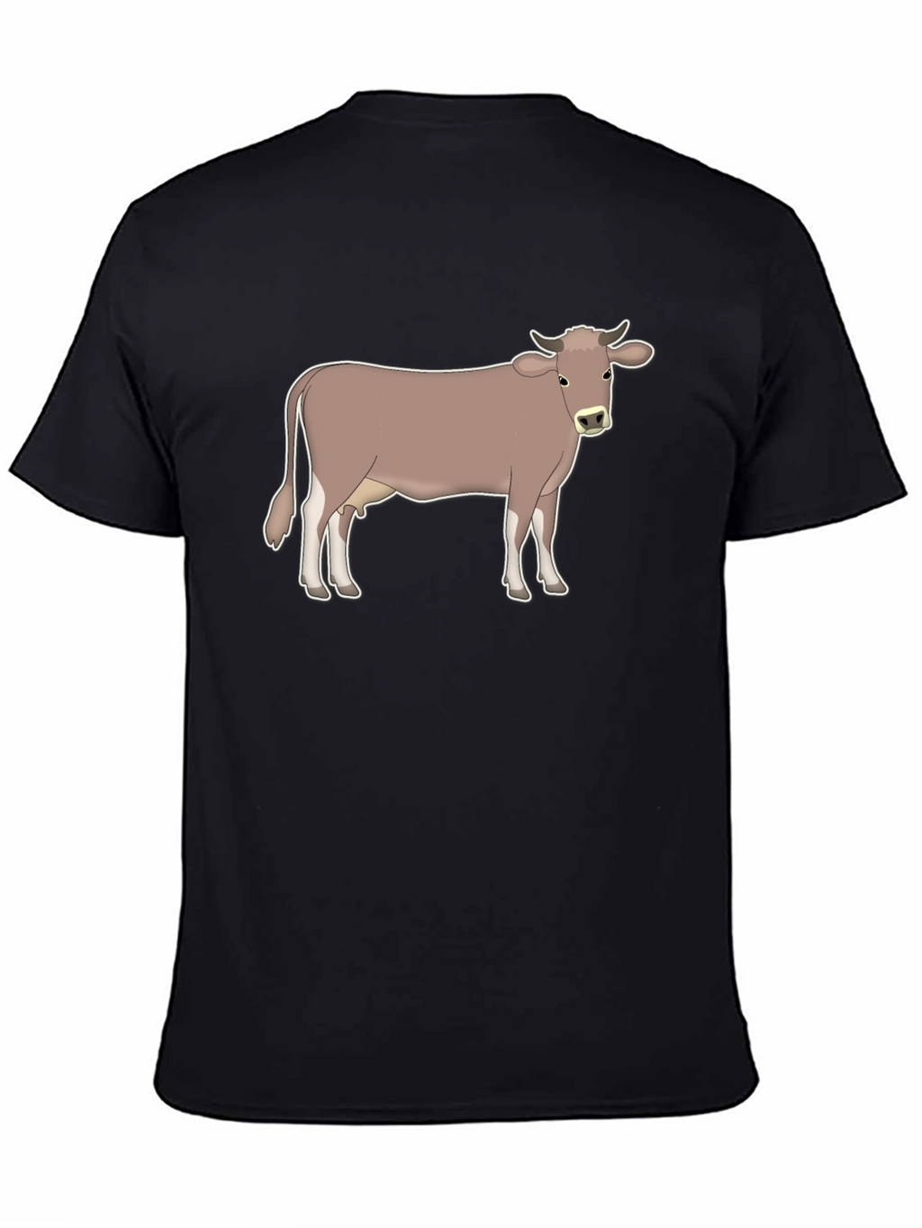 Cow Graphic Tee - Black Cotton T-Shirt