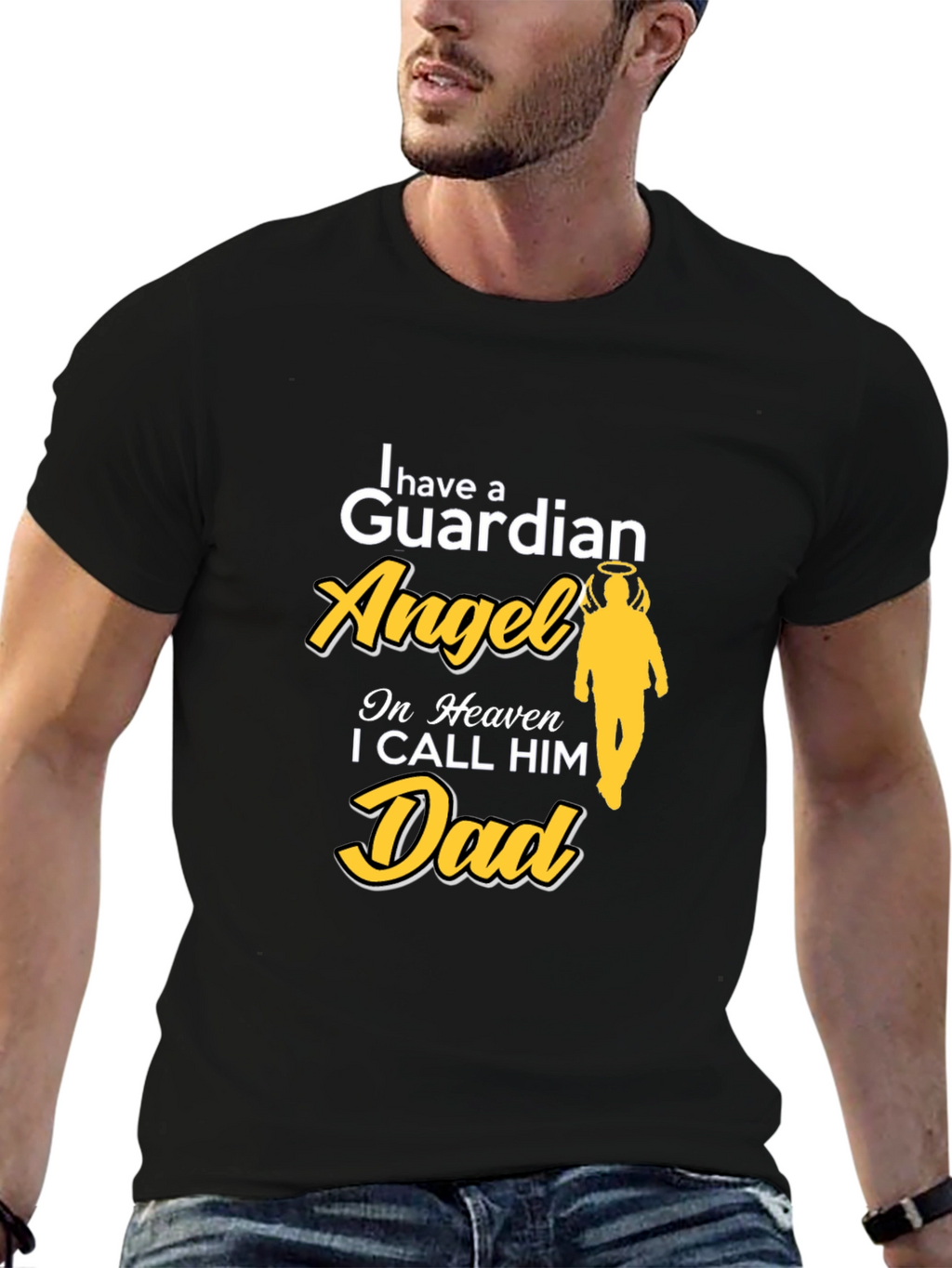 Guardian Angel Dad Memorial T-Shirt