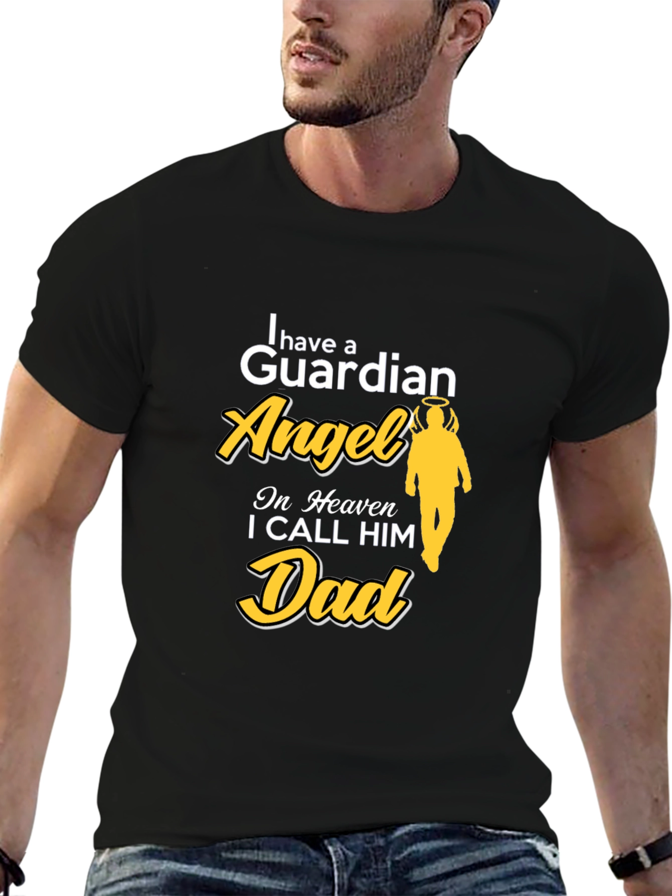 Guardian Angel Dad Memorial T-Shirt