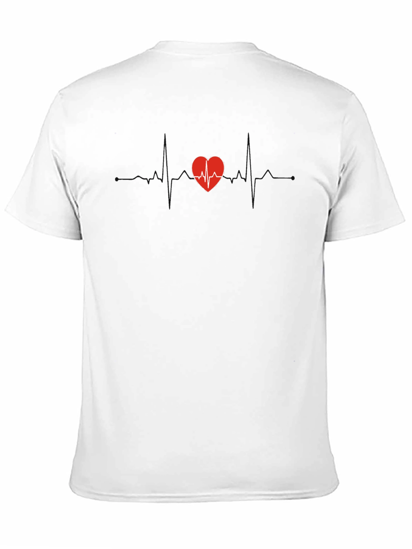 Heartbeat Heart T-Shirt - Black Cotton Tee