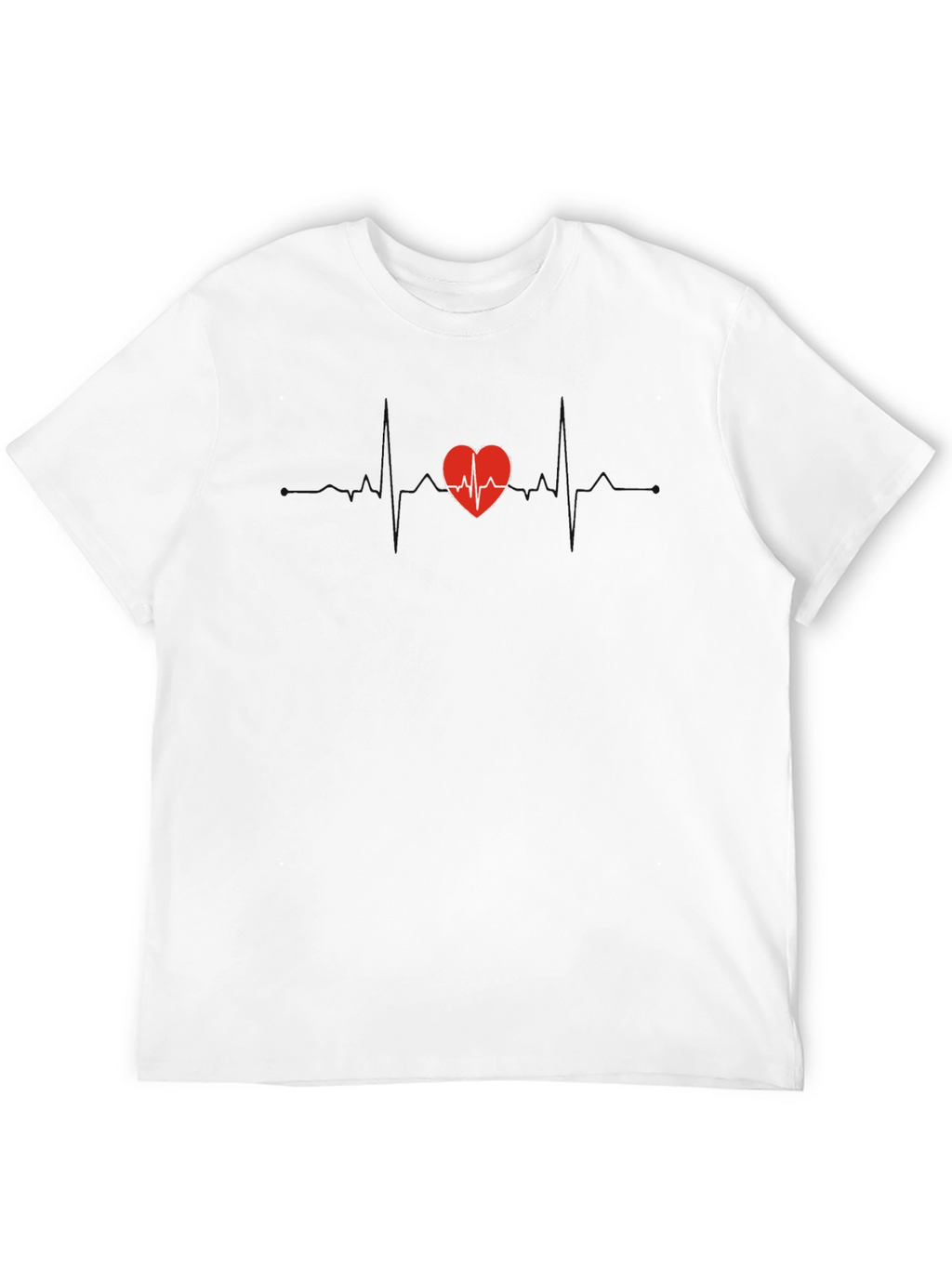 Heartbeat Heart T-Shirt - Black Cotton Tee