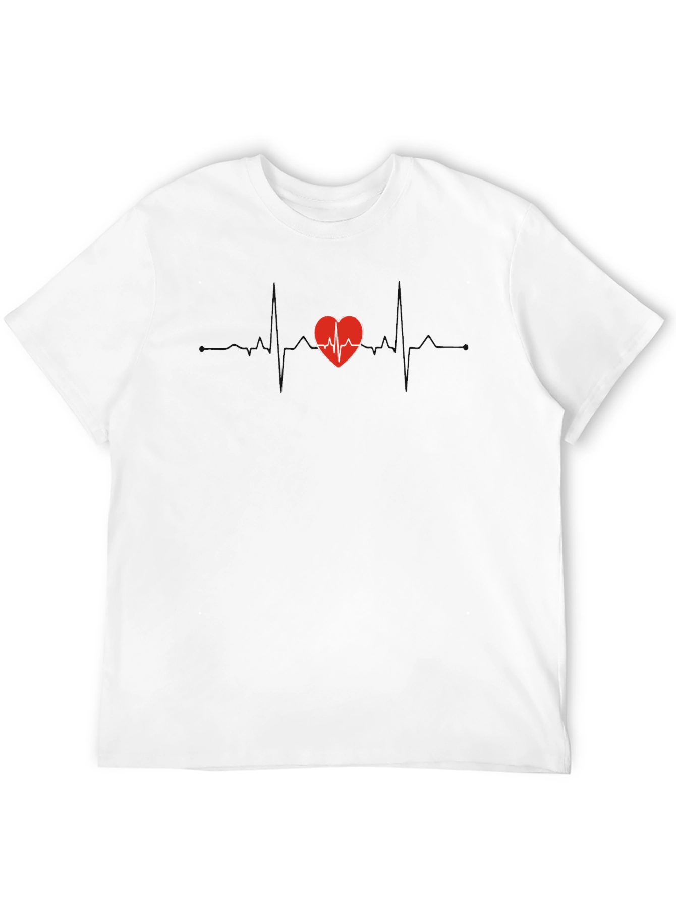 Heartbeat Heart T-Shirt - Black Cotton Tee
