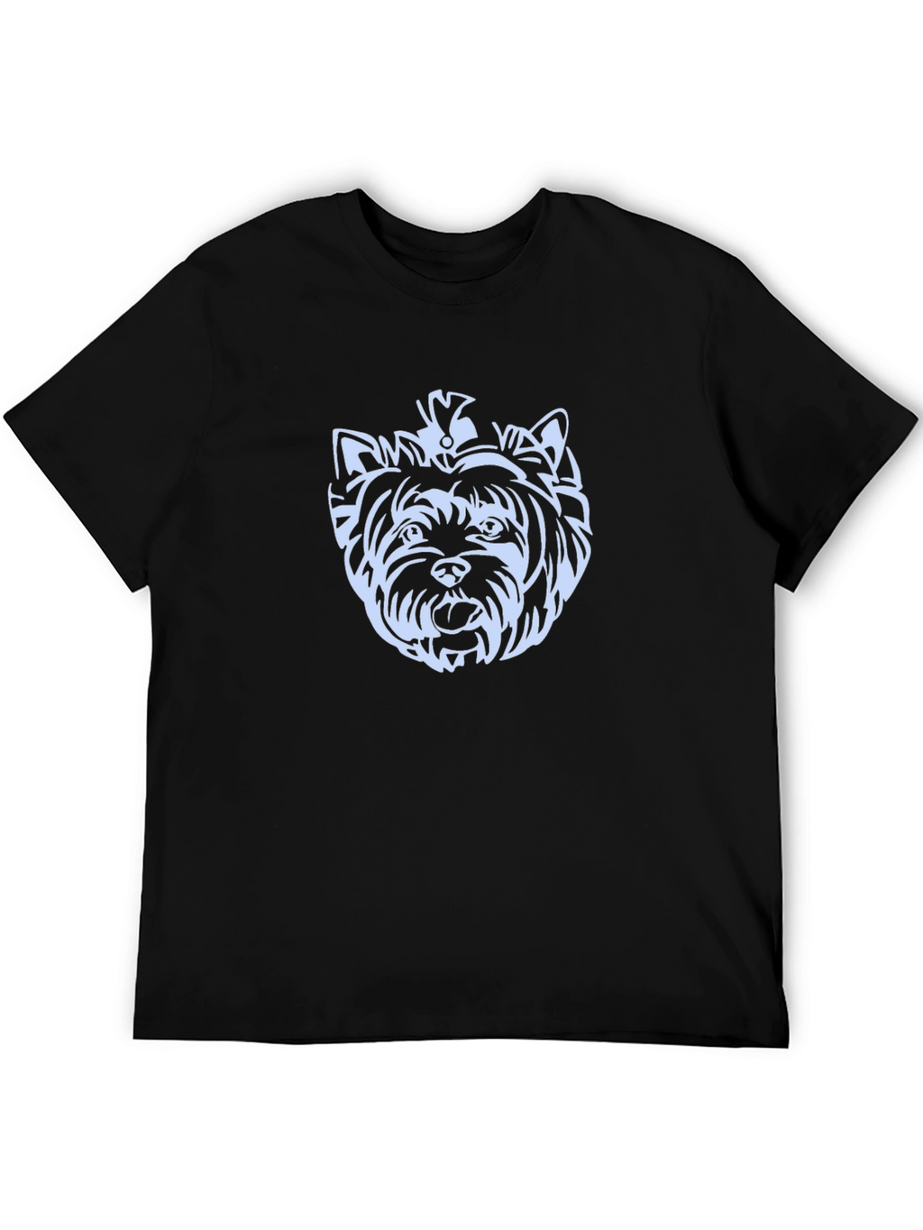 Yorkie Dog Graphic Tee - Black Cotton T-Shirt