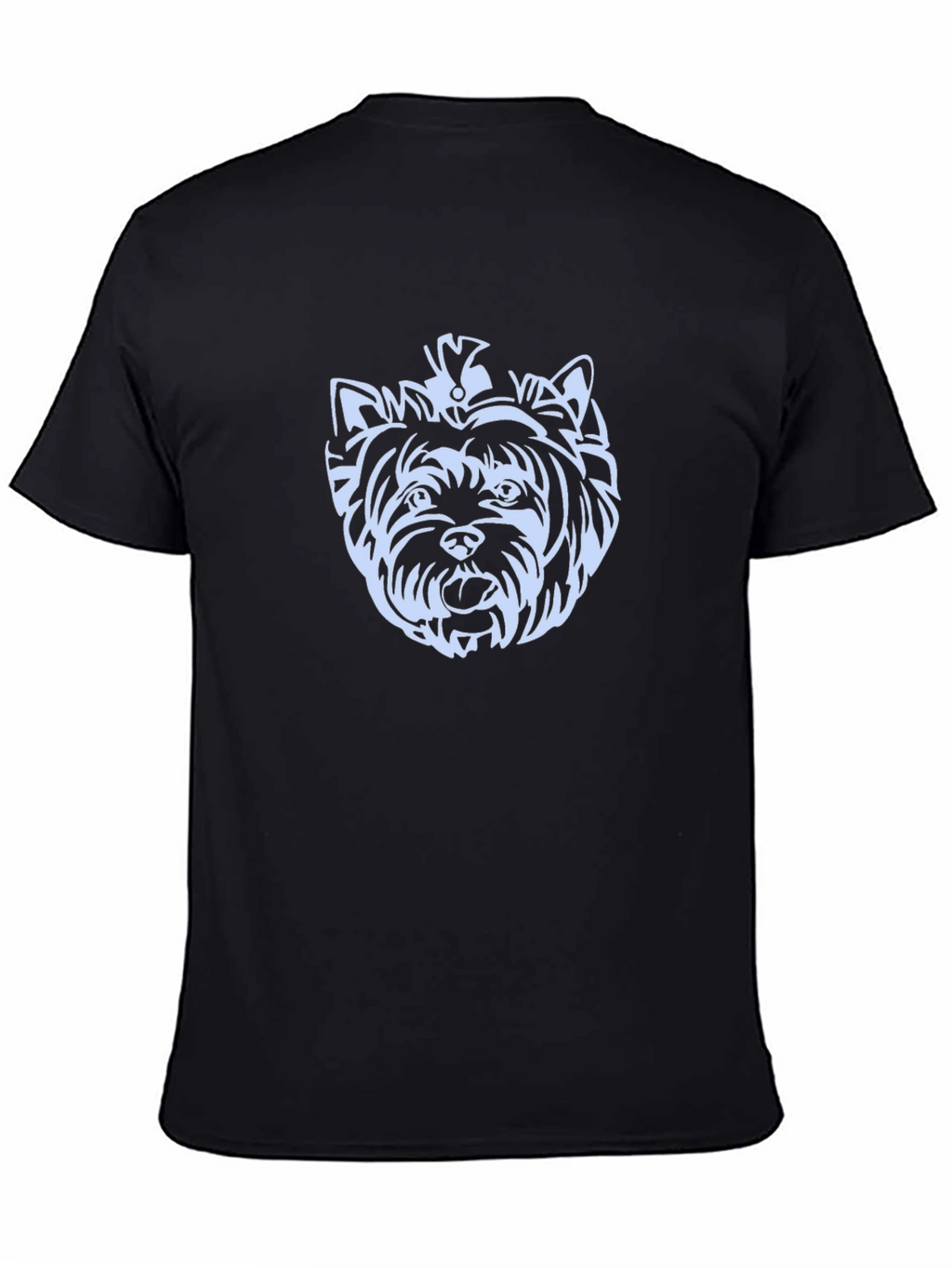 Yorkie Dog Graphic Tee - Black Cotton T-Shirt
