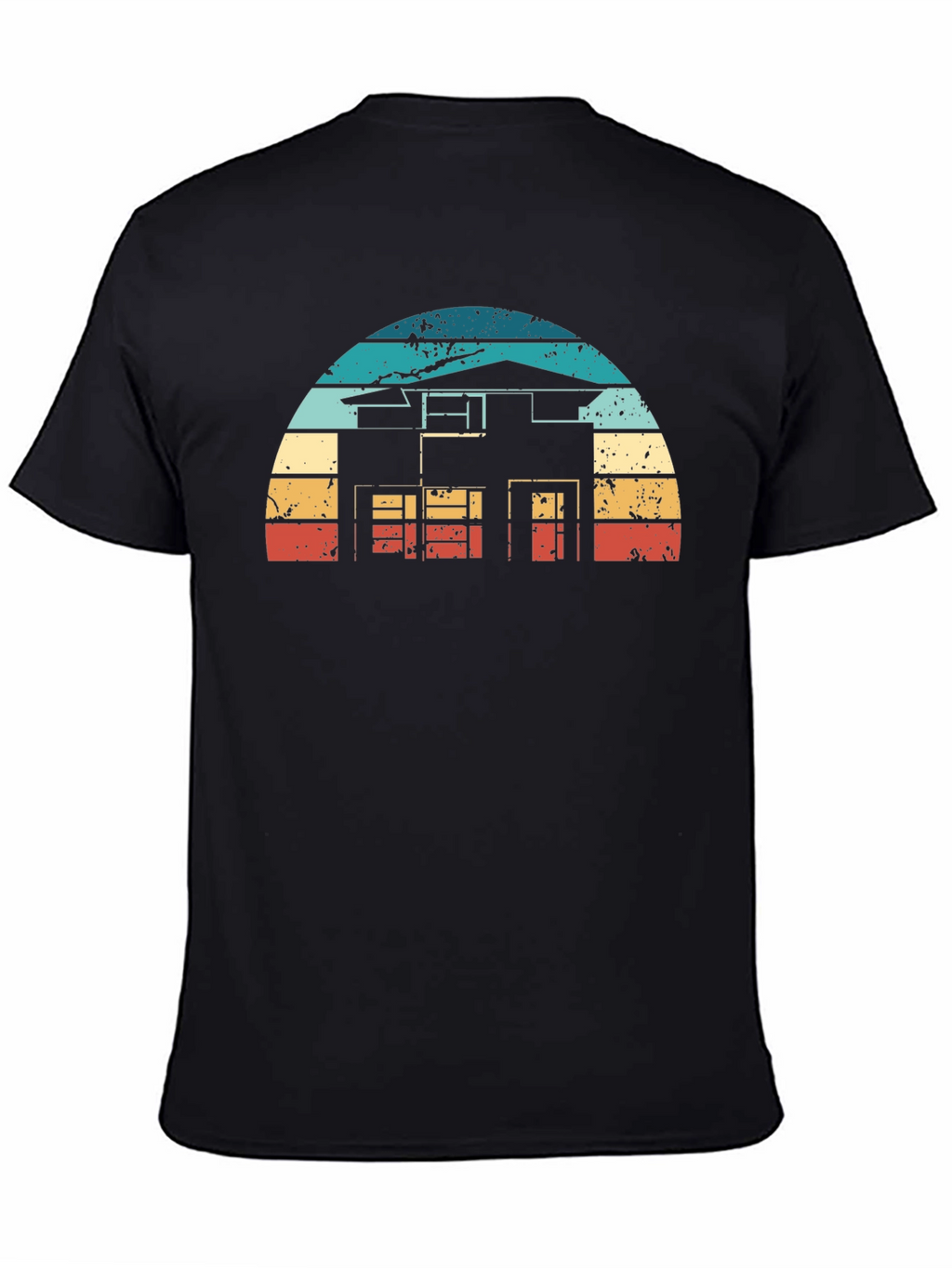 Retro House Graphic Tee - Black