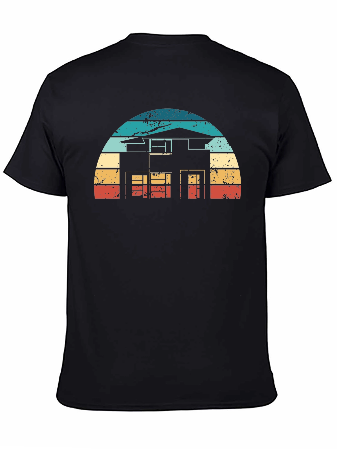 Retro House Graphic Tee - Black