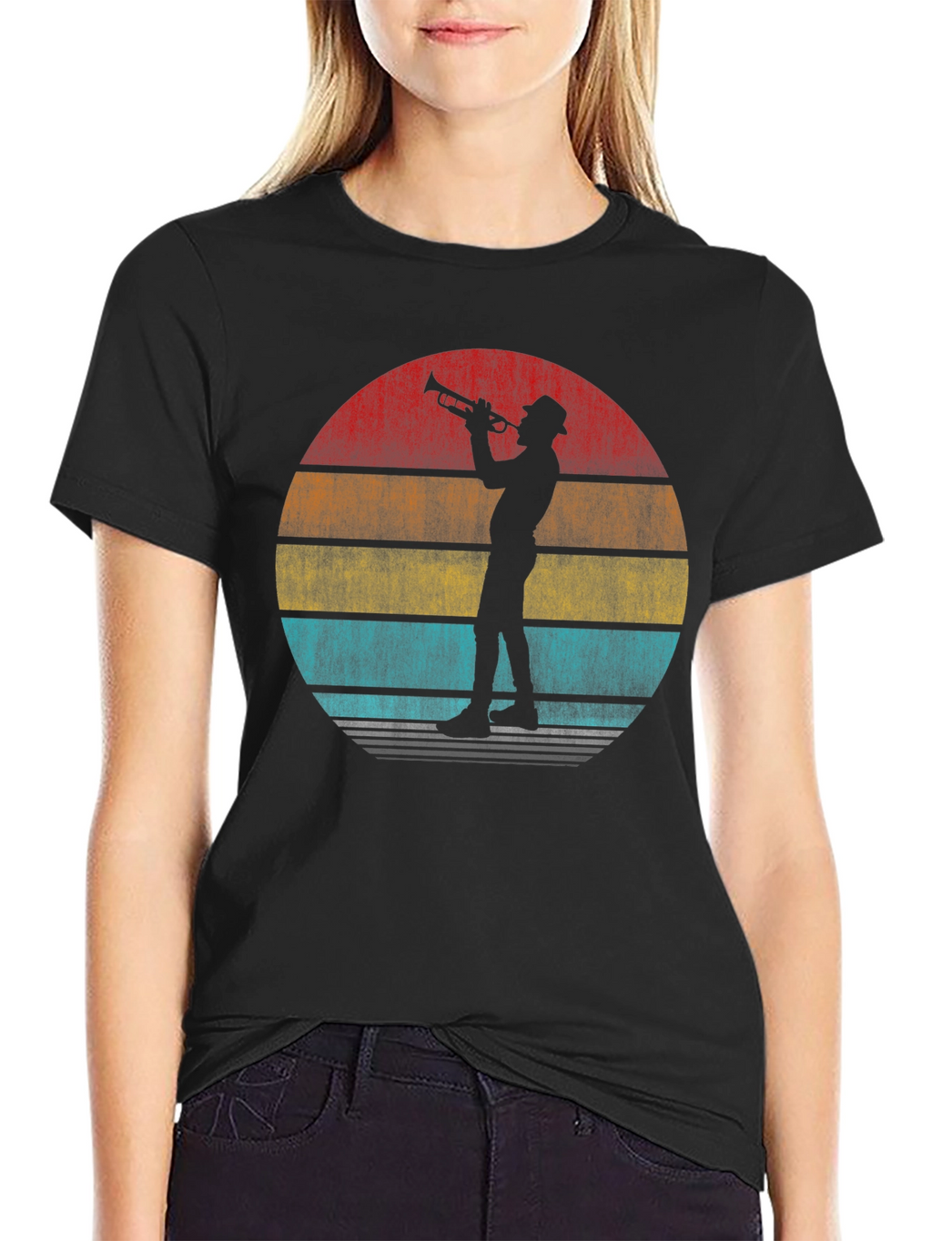 Retro Trumpet Player Graphic T-Shirt