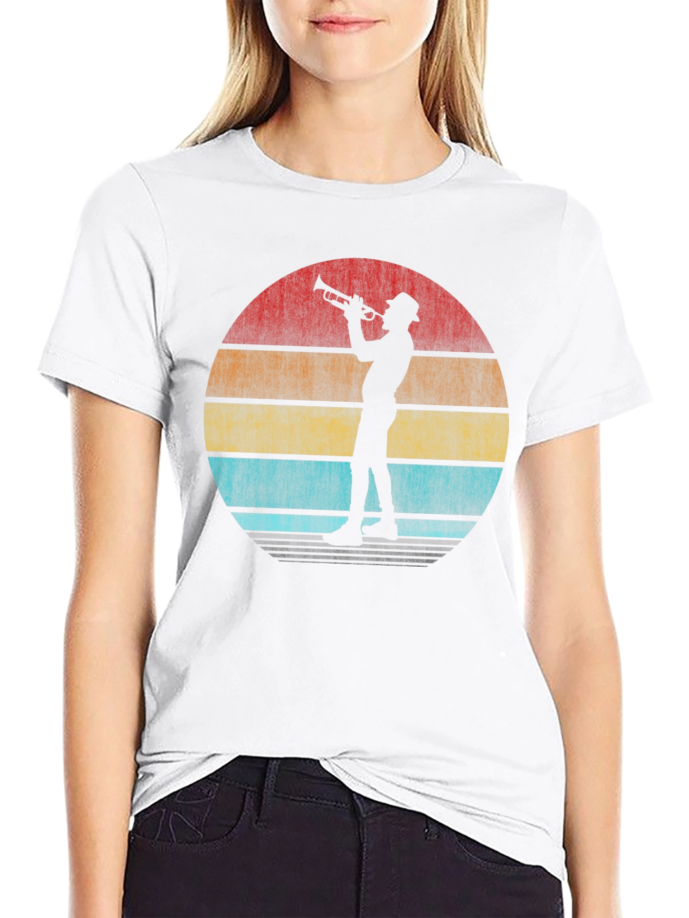 Retro Trumpet Player Graphic T-Shirt