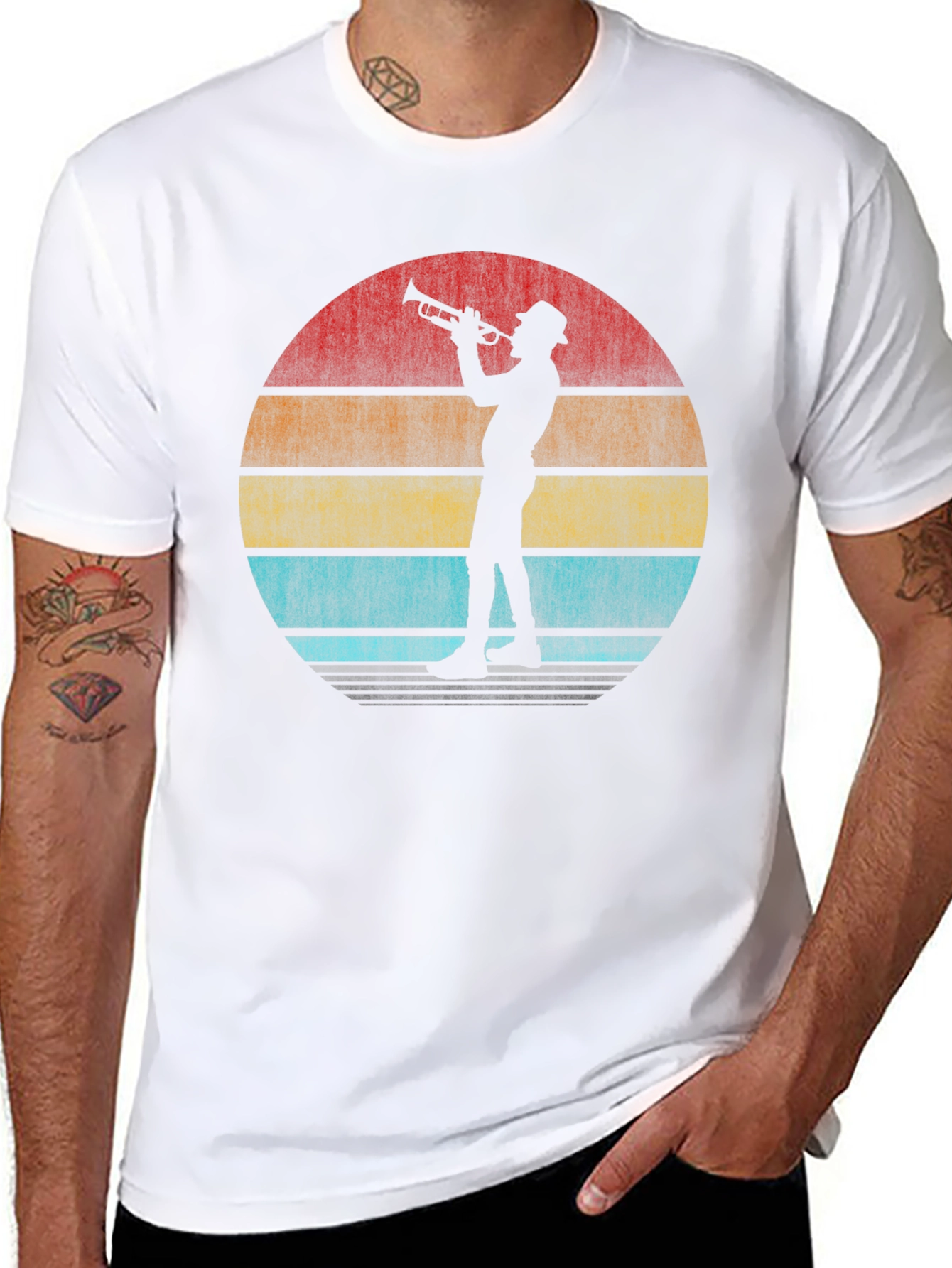Retro Trumpet Player Graphic T-Shirt