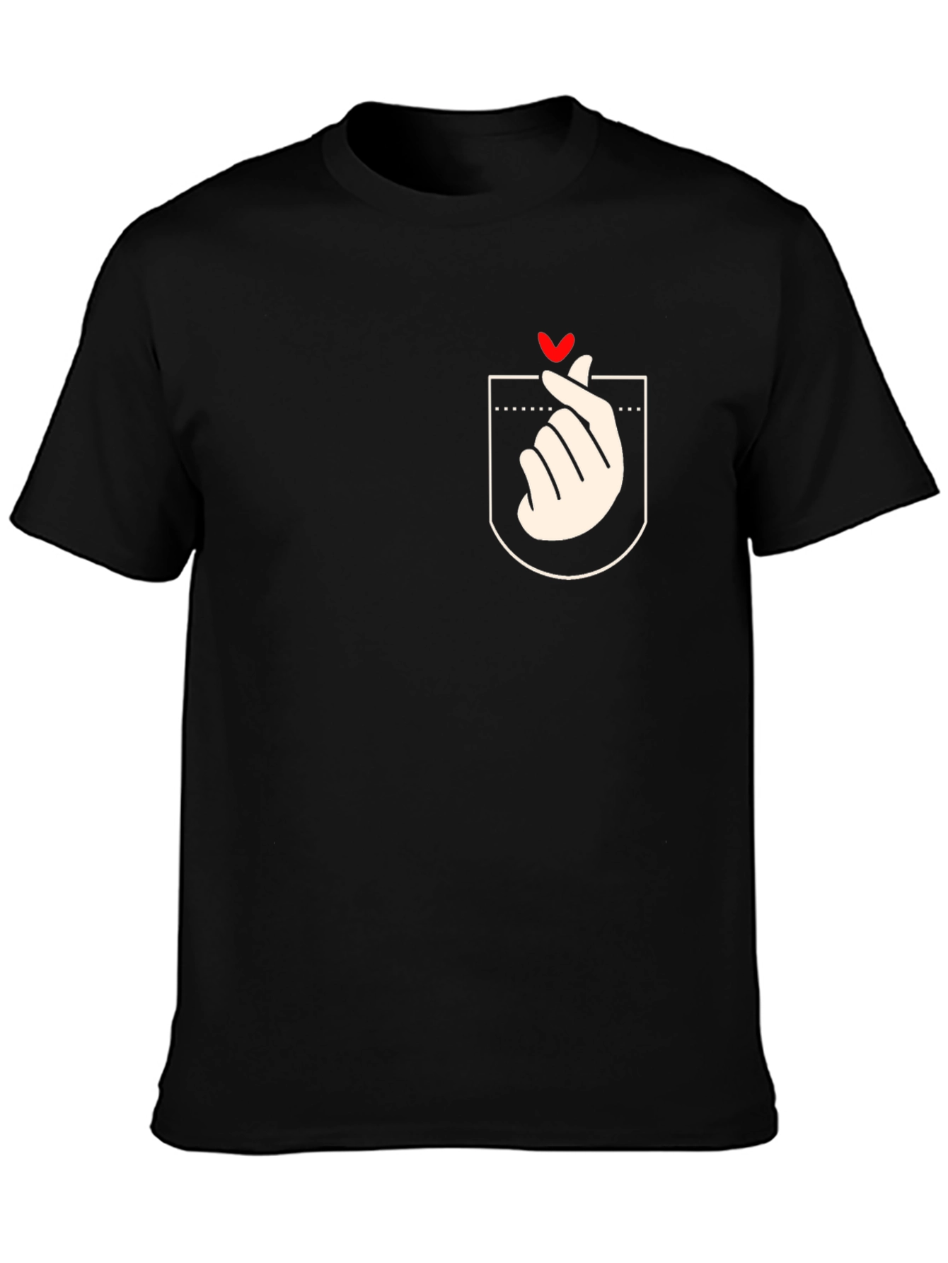 Heart Finger Gesture Pocket Graphic Tee