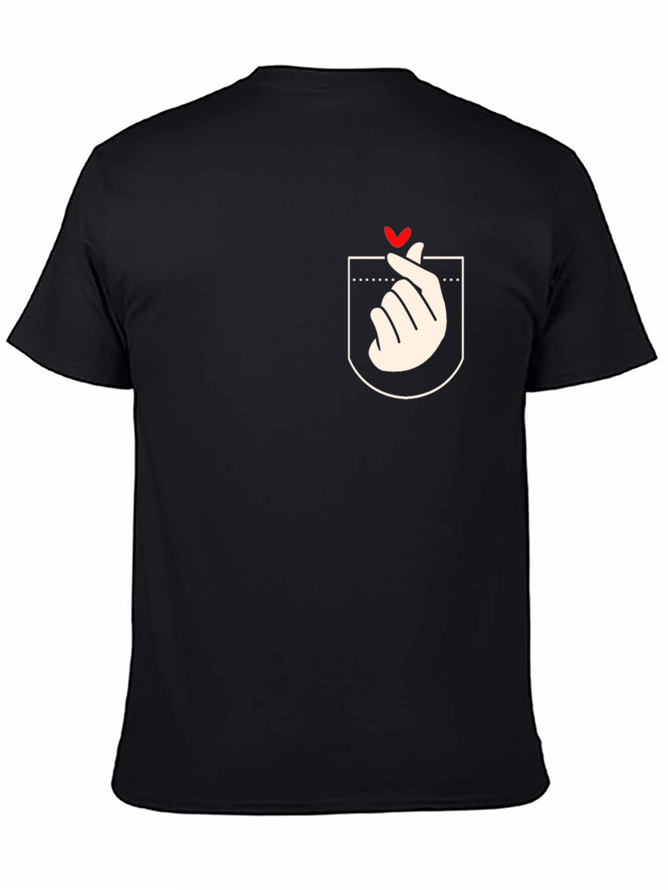 Heart Finger Gesture Pocket Graphic Tee