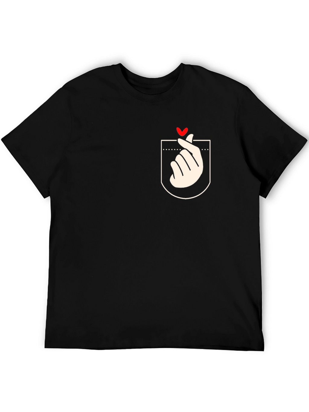 Heart Finger Gesture Pocket Graphic Tee