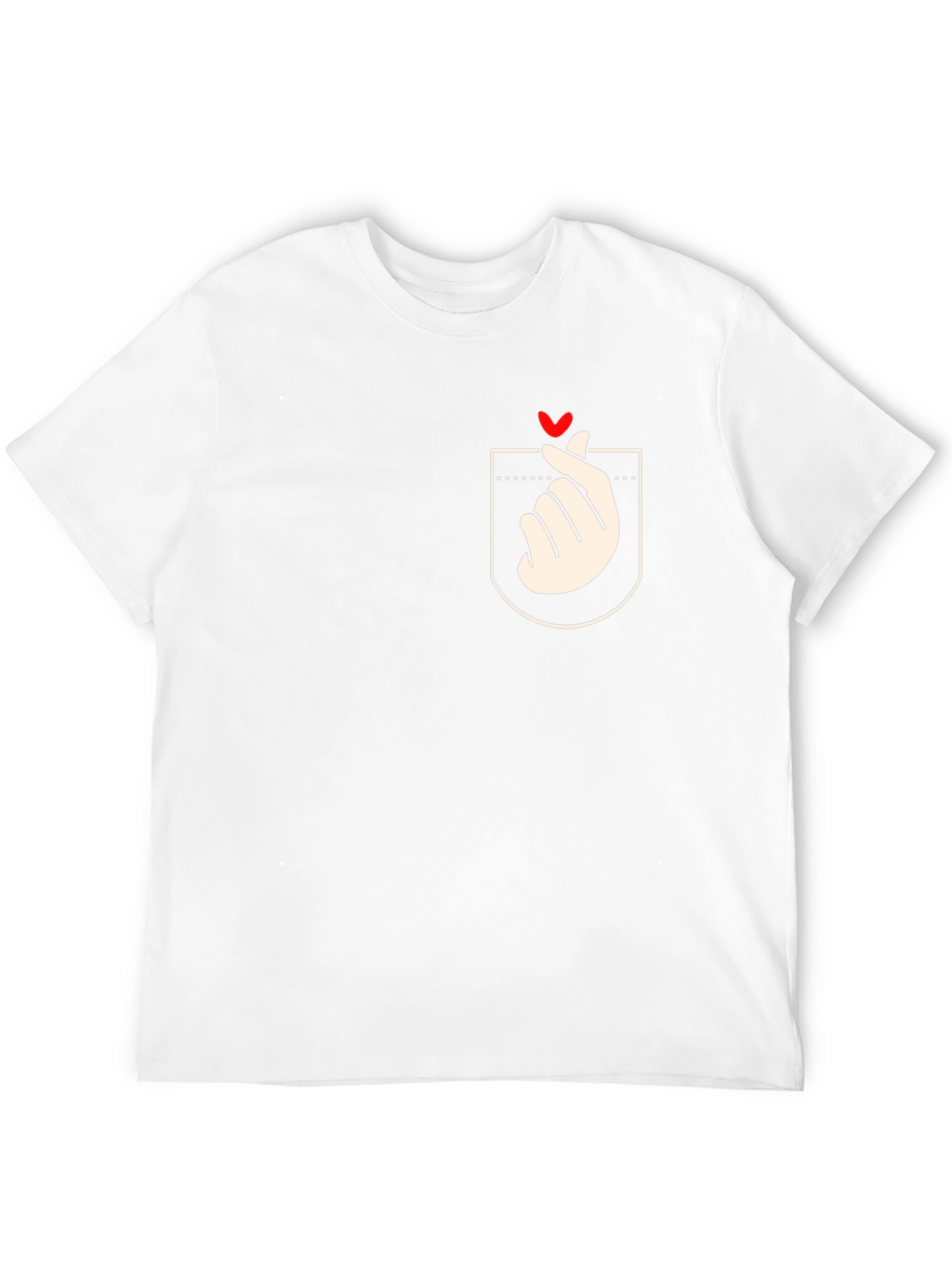 Heart Finger Gesture Pocket Graphic Tee