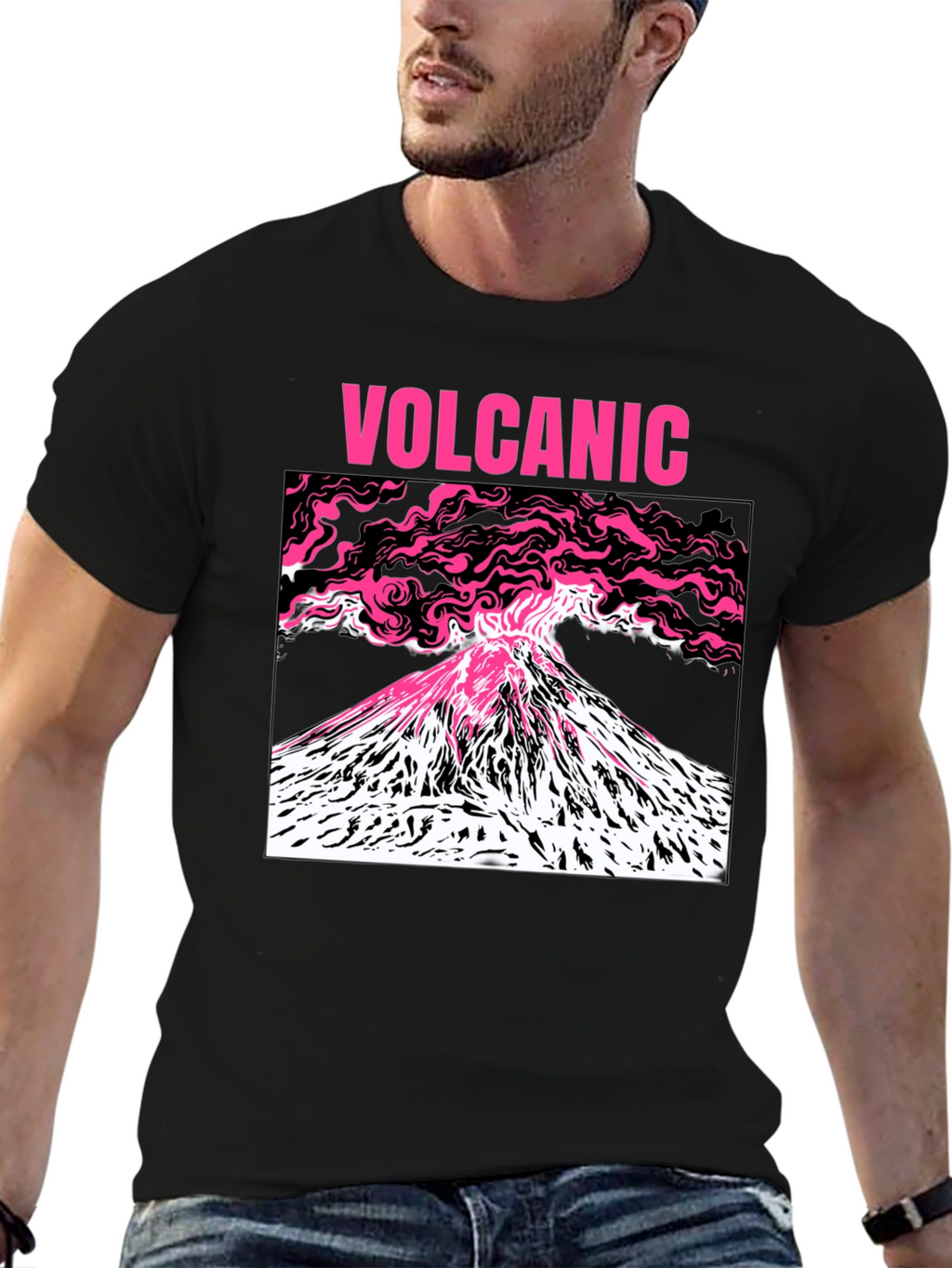 Volcanic Graphic Tee - Lava & Mountains