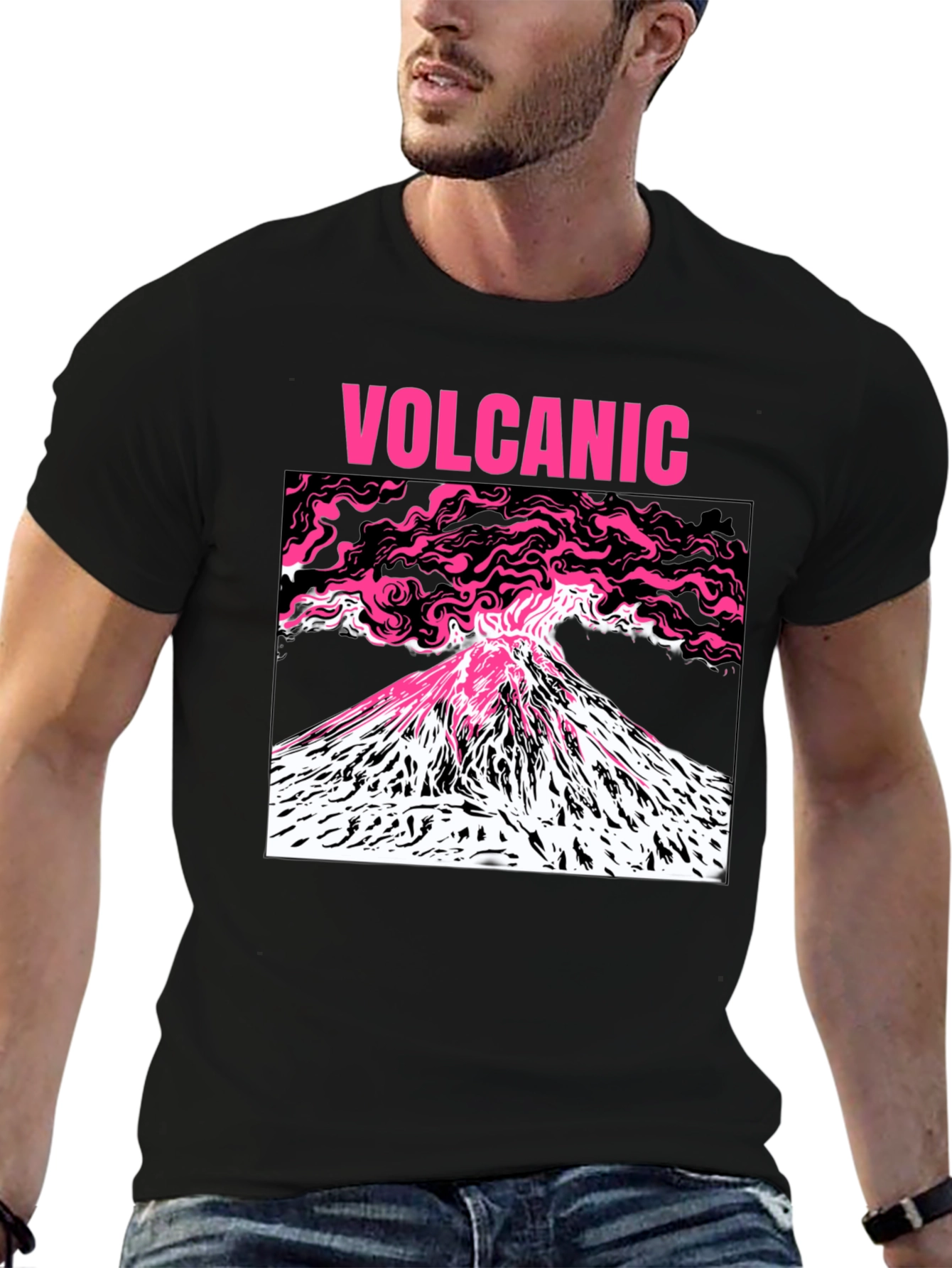 Volcanic Graphic Tee - Lava & Mountains