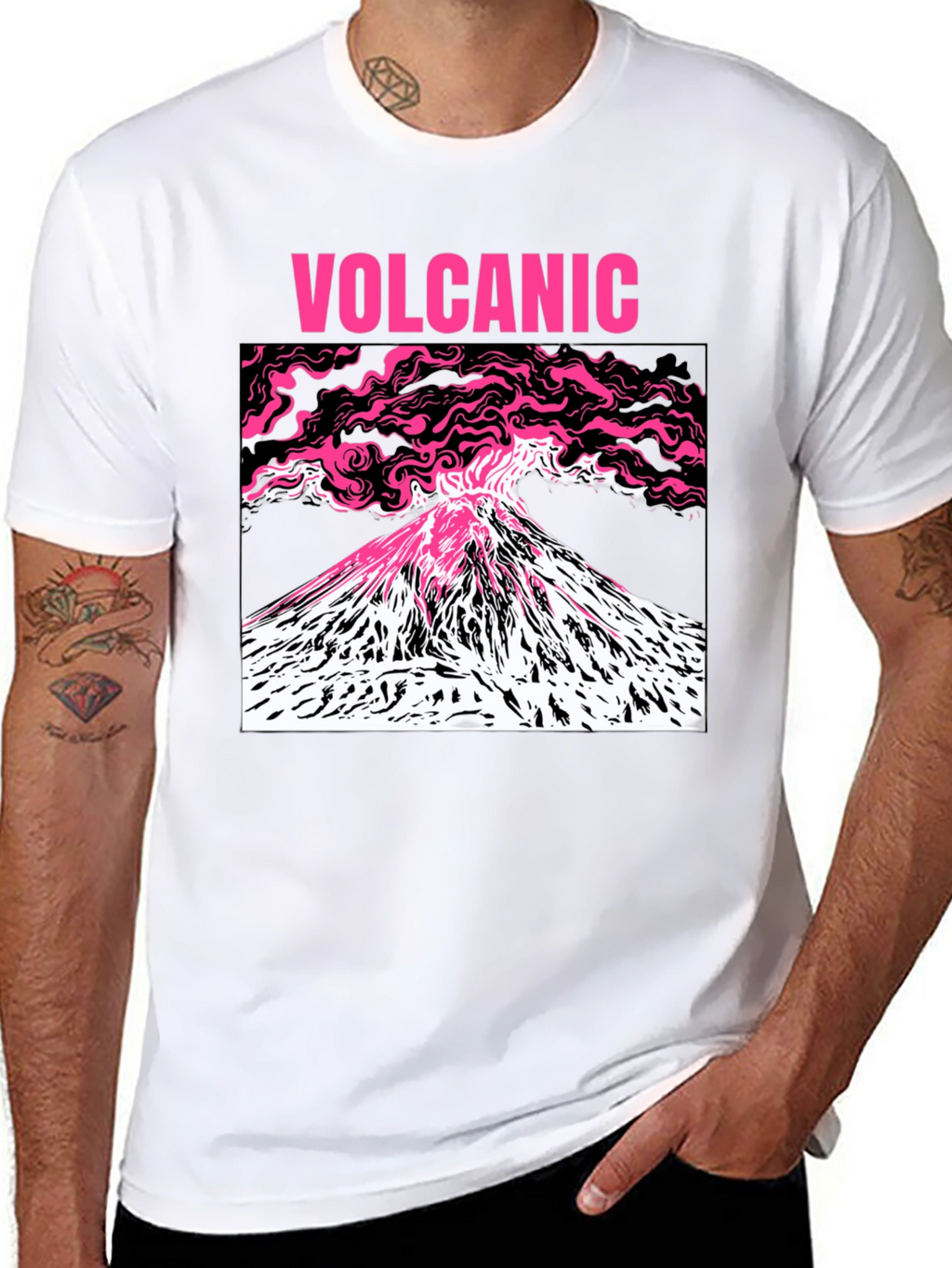 Volcanic Graphic Tee - Lava & Mountains