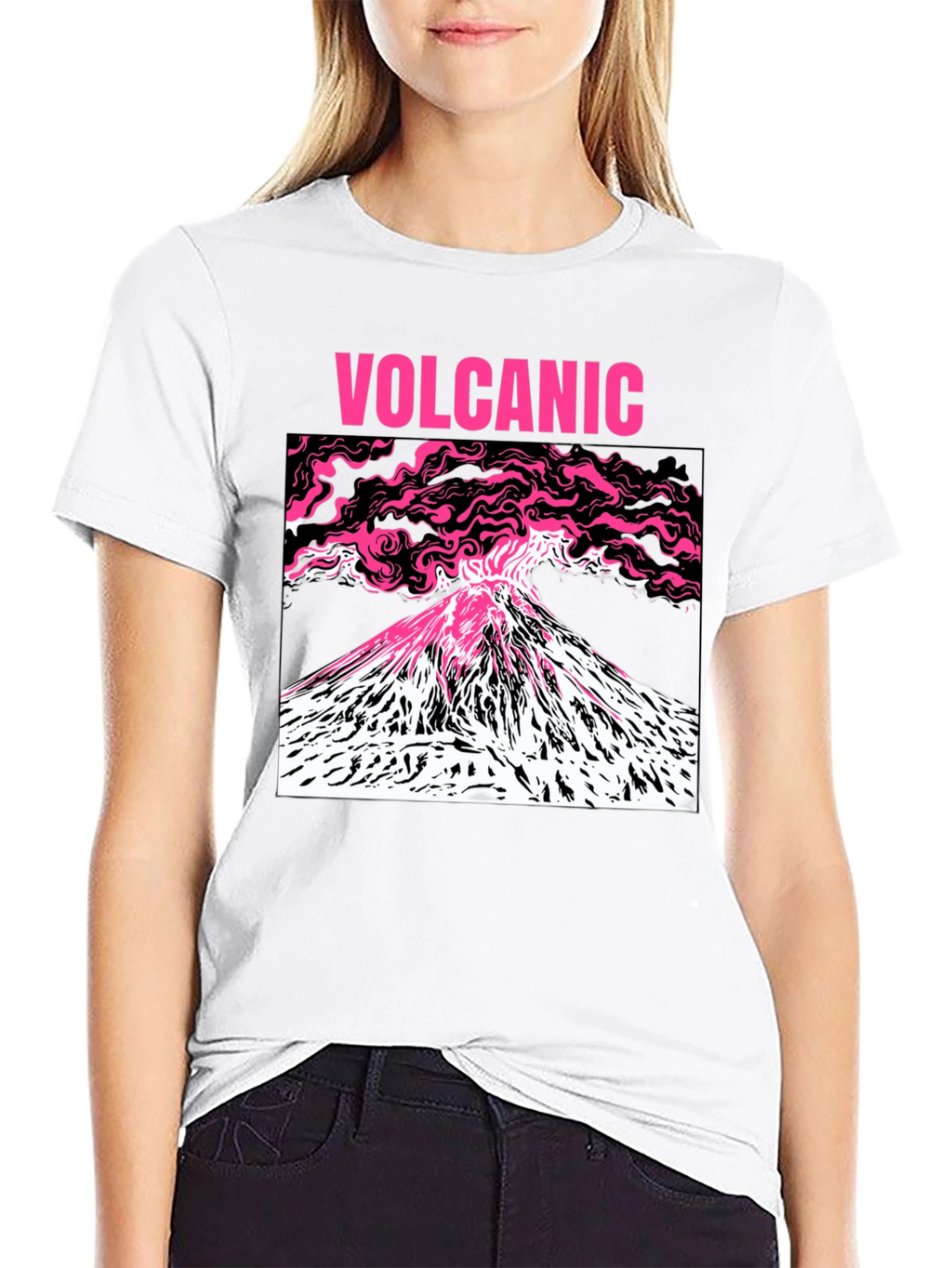 Volcanic Graphic Tee - Lava & Mountains