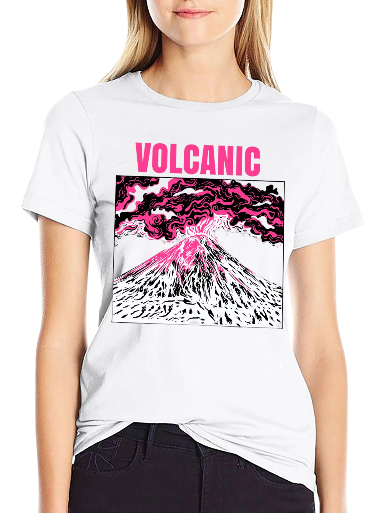 Volcanic Graphic Tee - Lava & Mountains